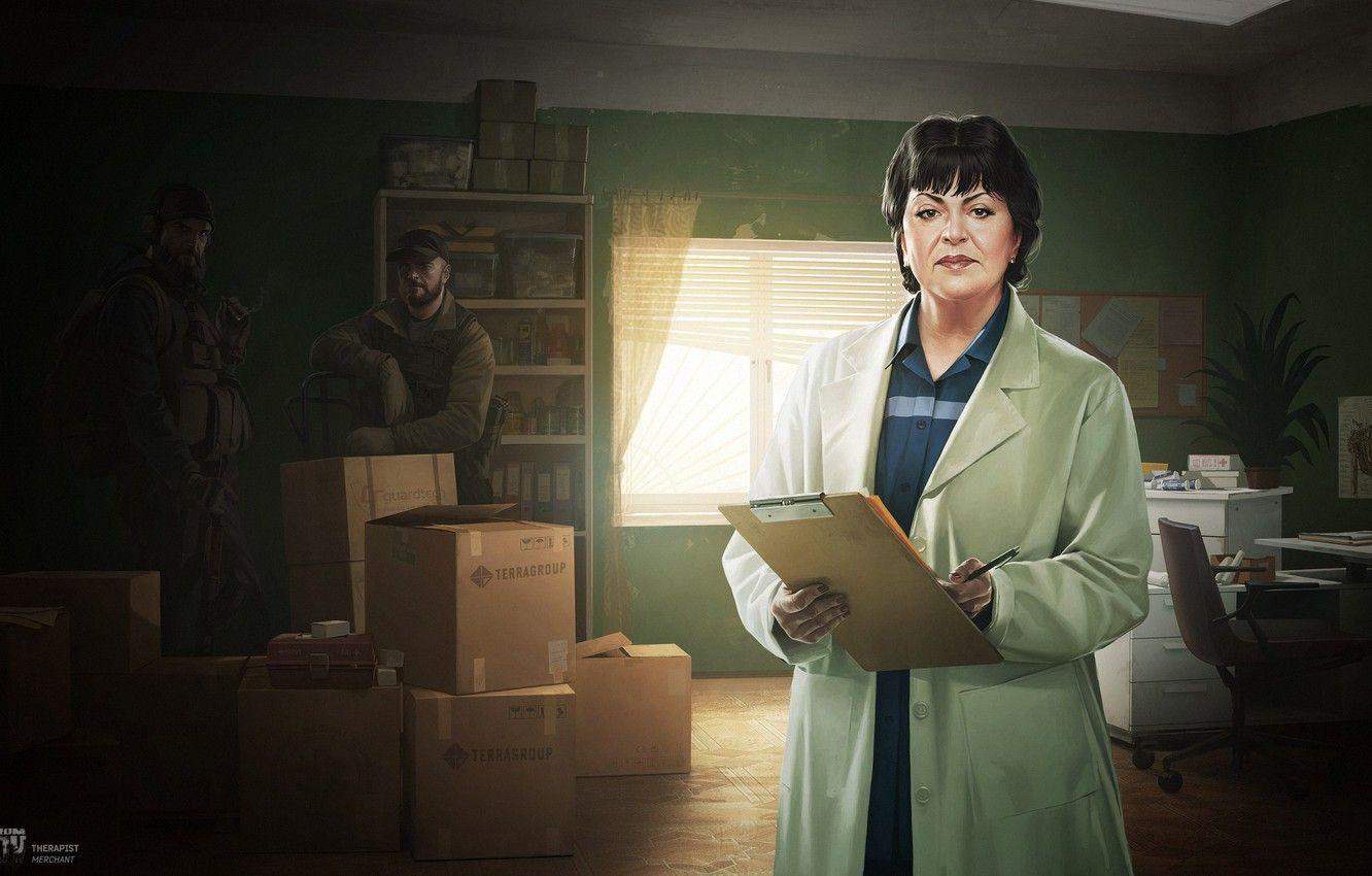 1332x850 Wallpaper soldiers, mercenaries, Escape from Tarkov, EFT, Terragroup, PMC, Ivan Vilmont, Escape from Tarceva, Dealer, r. russia Therapist, Elvira Habibulina image for desktop, section игры