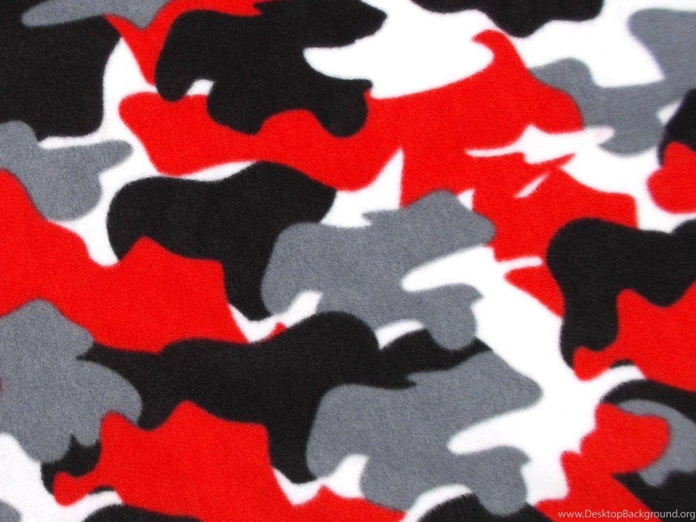 1400x1050 Blizzard Fleece Fabric Black Gray Red White Camo Desktop Background