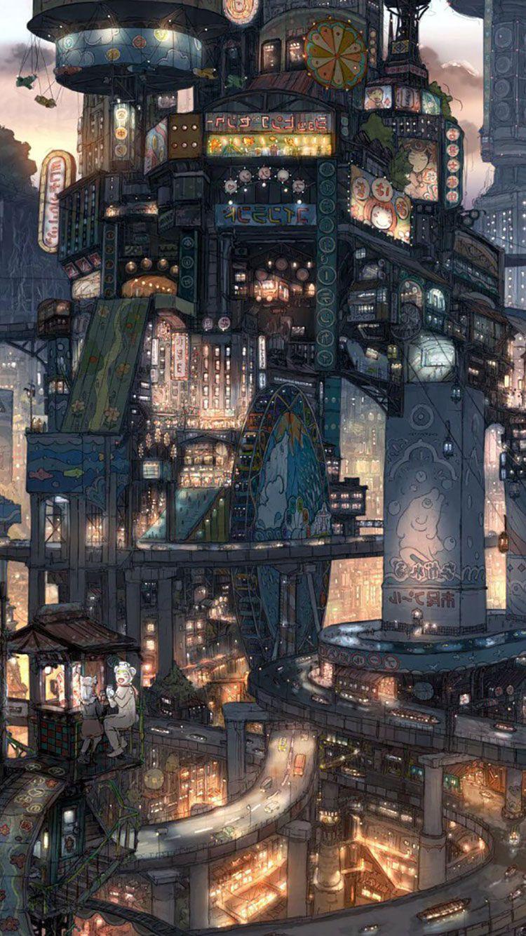 750x1334 Futuristic City iPhone Wallpaper