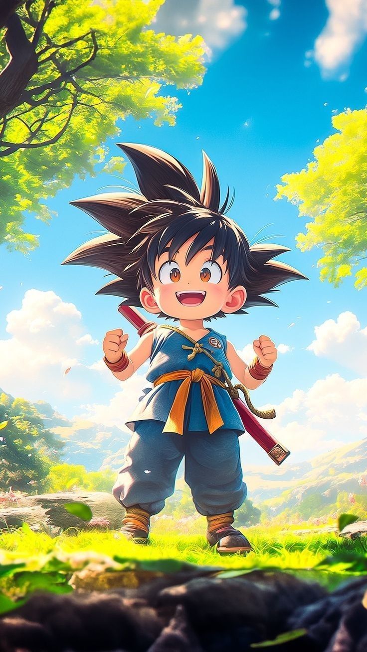 736x1308 Small goku. Goku orange wallpaper, Baby goku, Anime dragon ball super