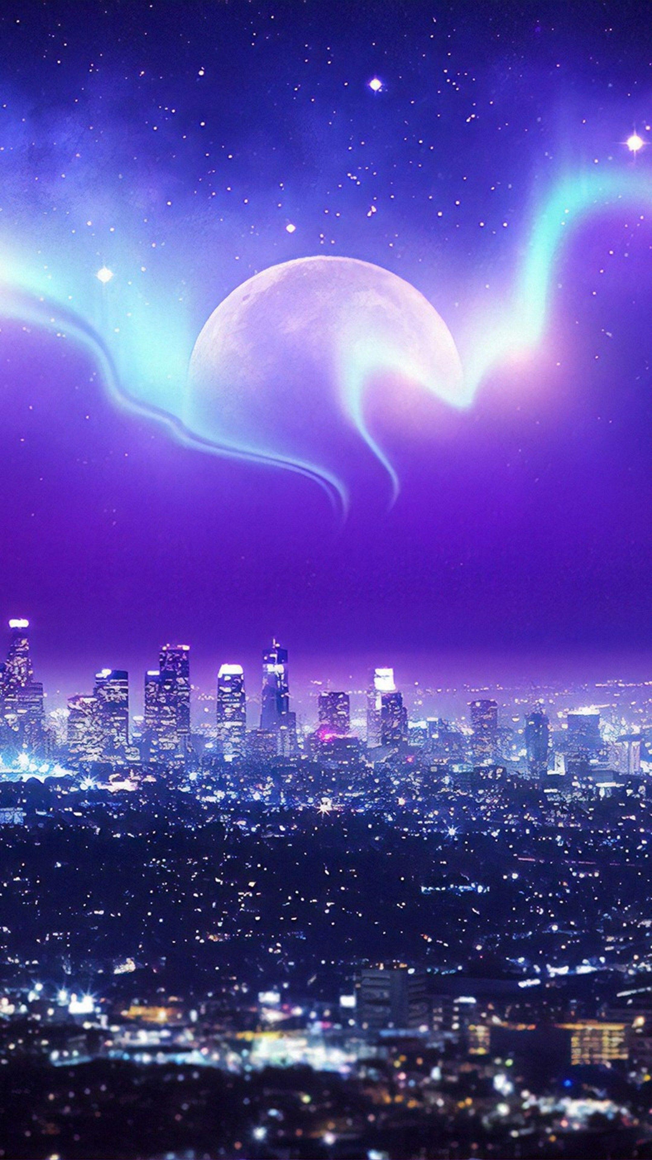 2160x3840 Night, City, Aurora Borealis, Digital Art, 4K phone HD Wallpaper, Image, Background, Photo and Picture. Mocah.org HD Wallpaper