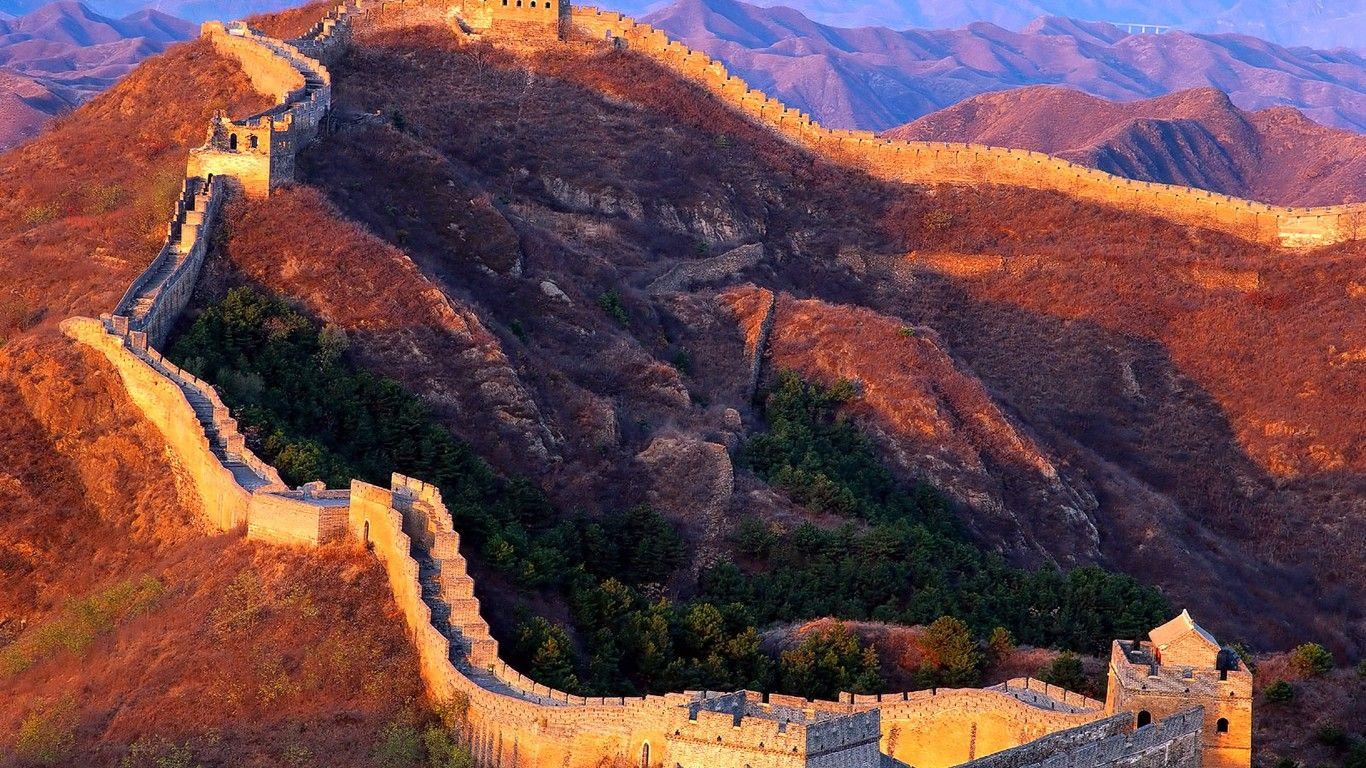 1366x768 Majestic Great Wall Wallpaper Desk