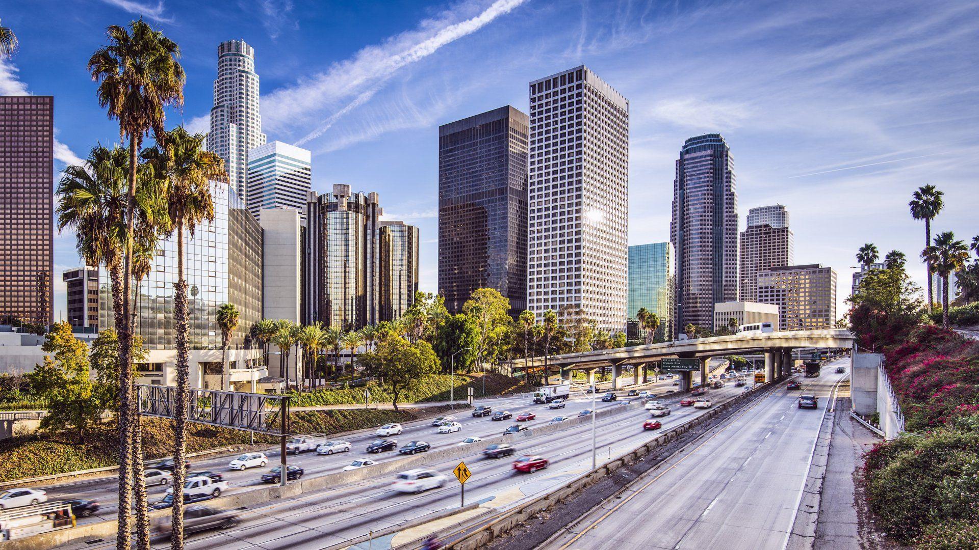 1920x1080 Download desktop wallpaper Usa Skyscrapers Roads Los Angeles California 1920x1080