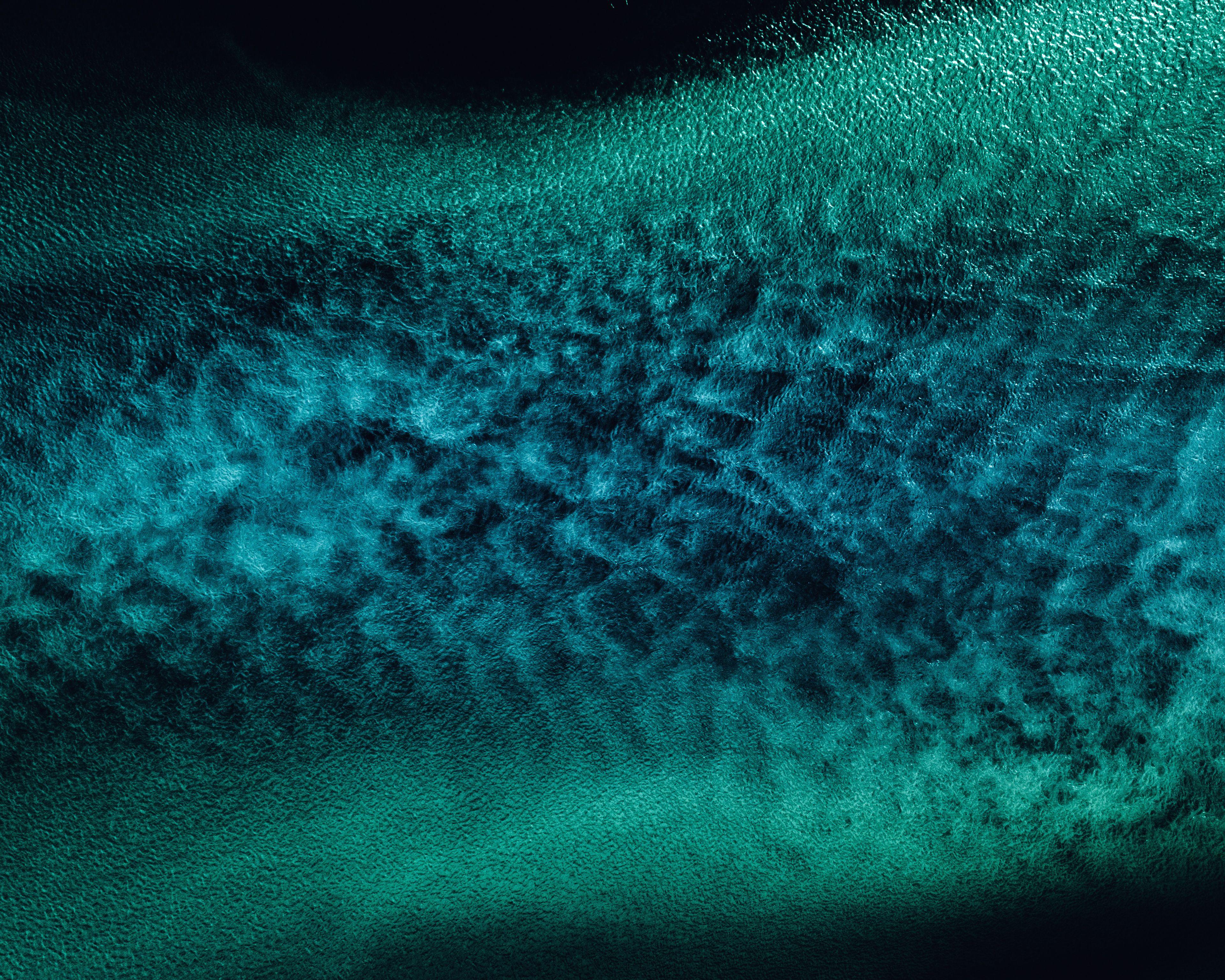 3840x3072 Ocean 4K Wallpaper, Water stream, Aerial view, Blue, Teal, Nature