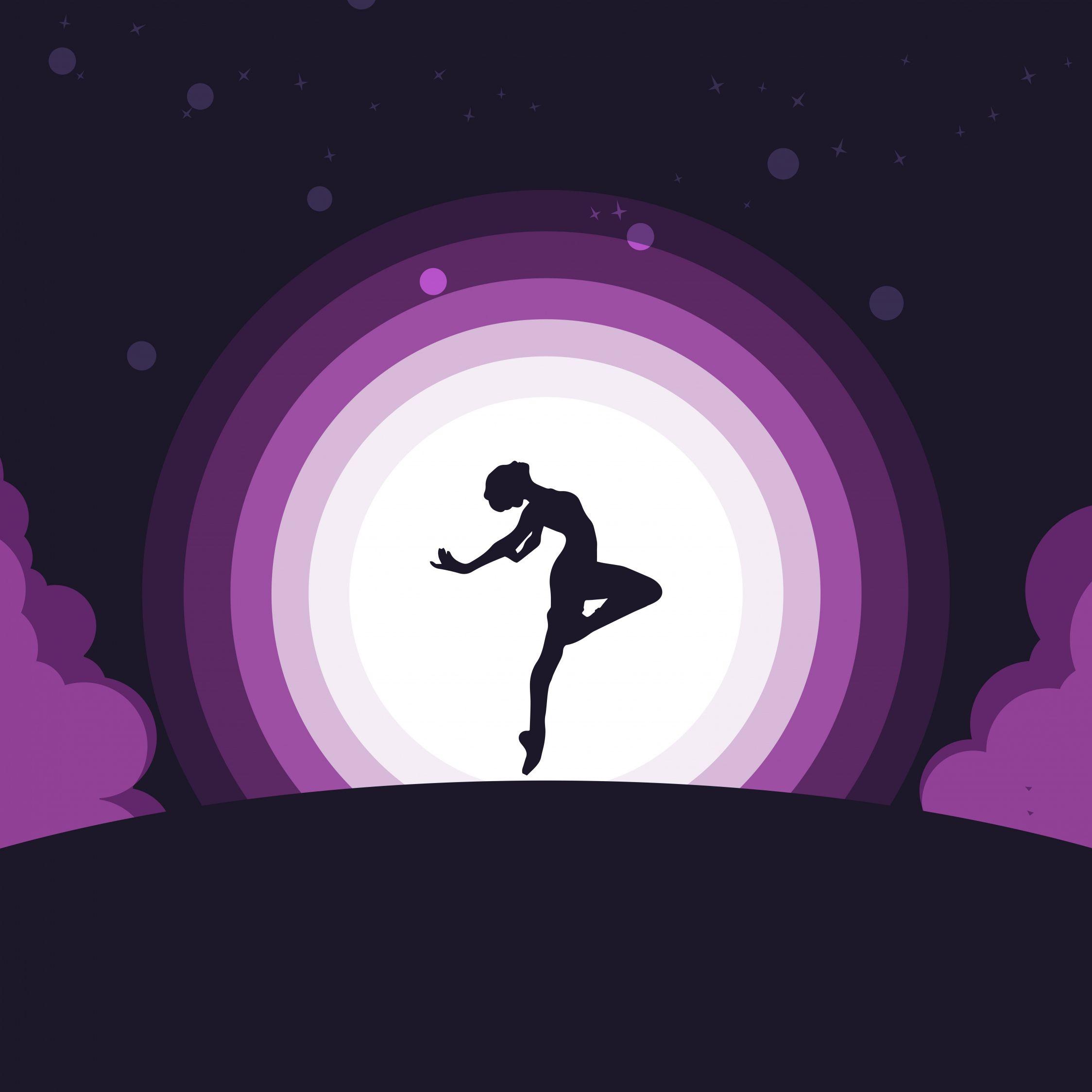 2248x2248 Download 2248x2248 wallpaper woman, dance, moon, silhouette, digital art, ipad air, ipad air ipad ipad ipad mini ipad mini 2248x2248 HD image, background, 10798