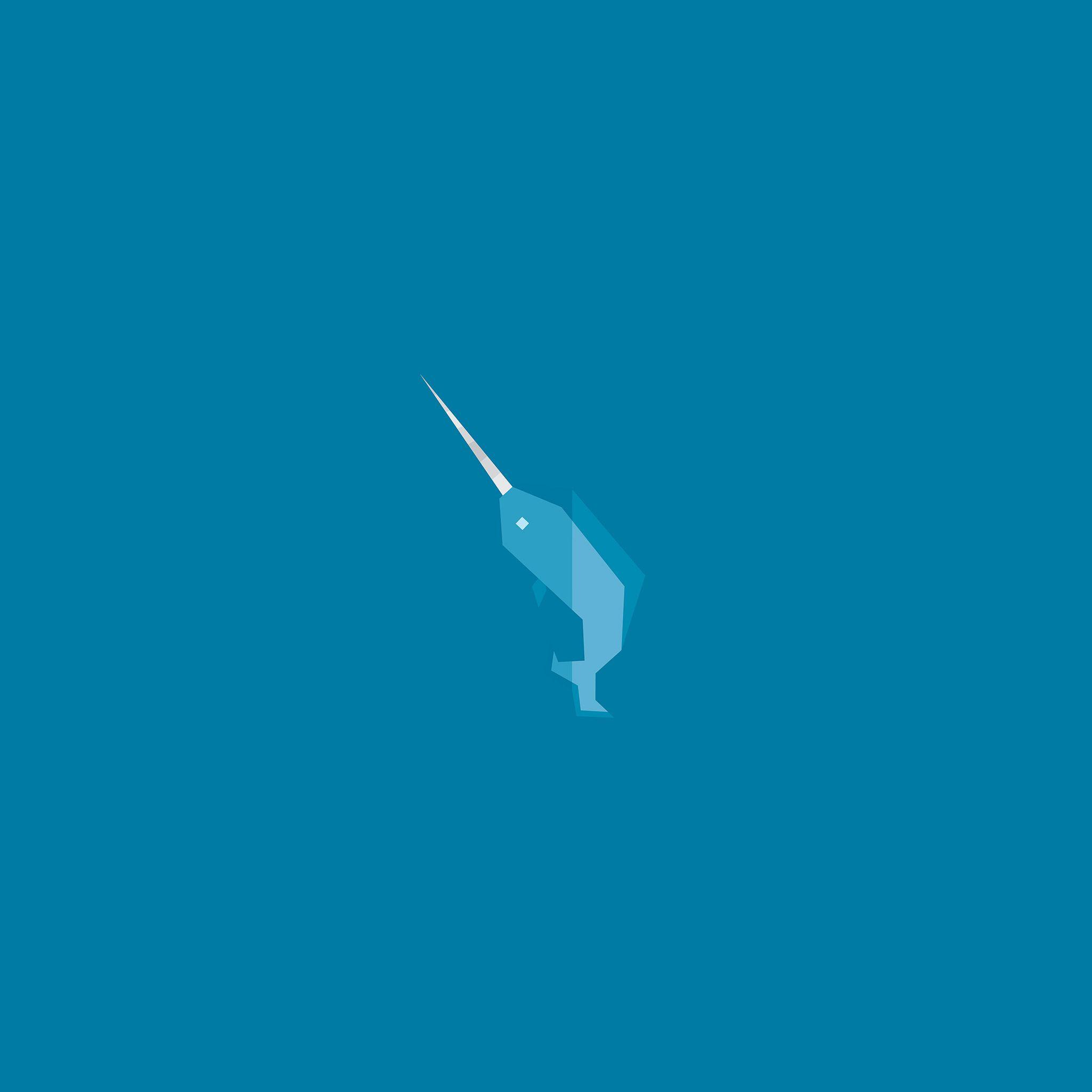 2048x2048 Geometric Blue Whale Minimal