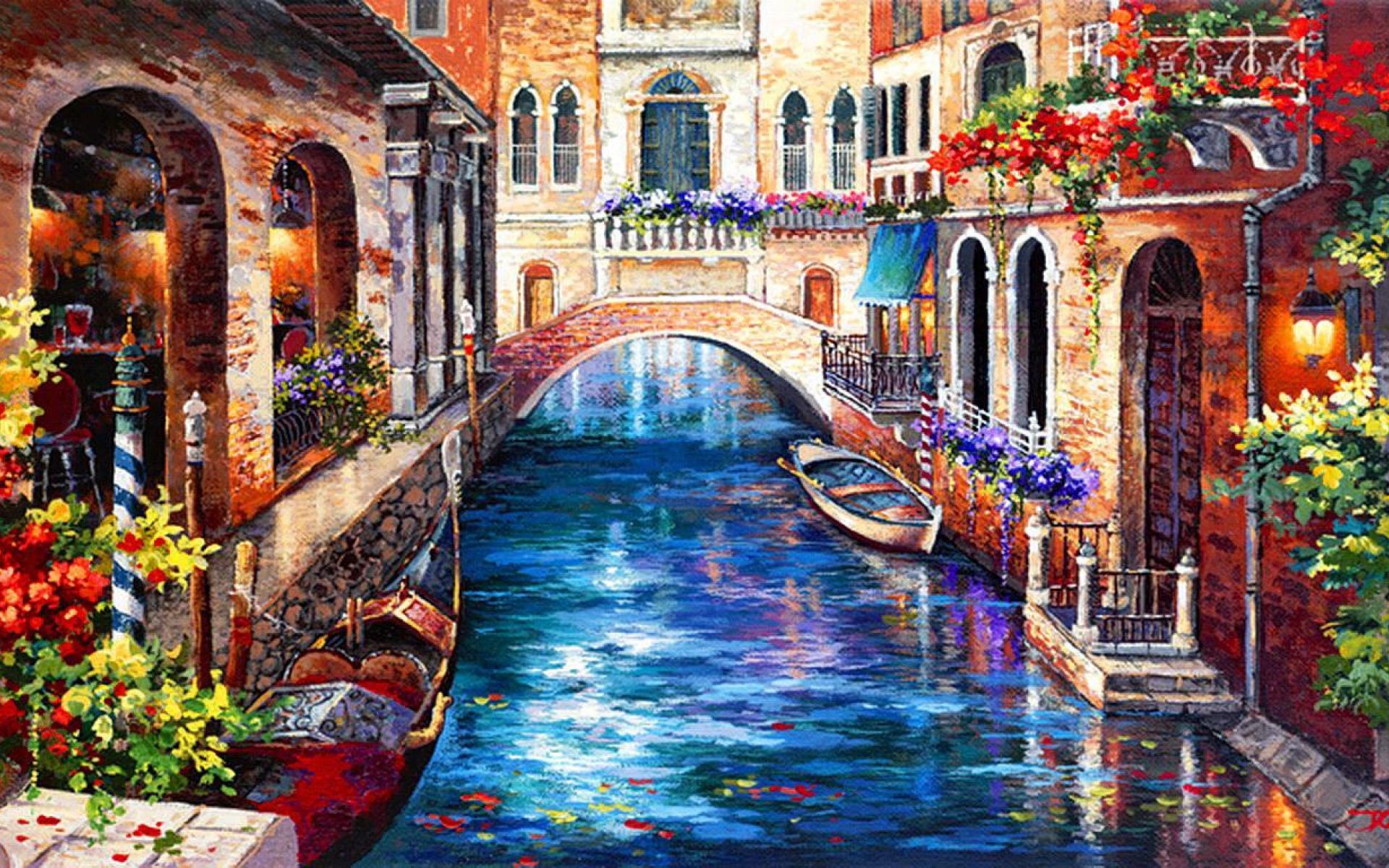1920x1200 Venice Italy paintings