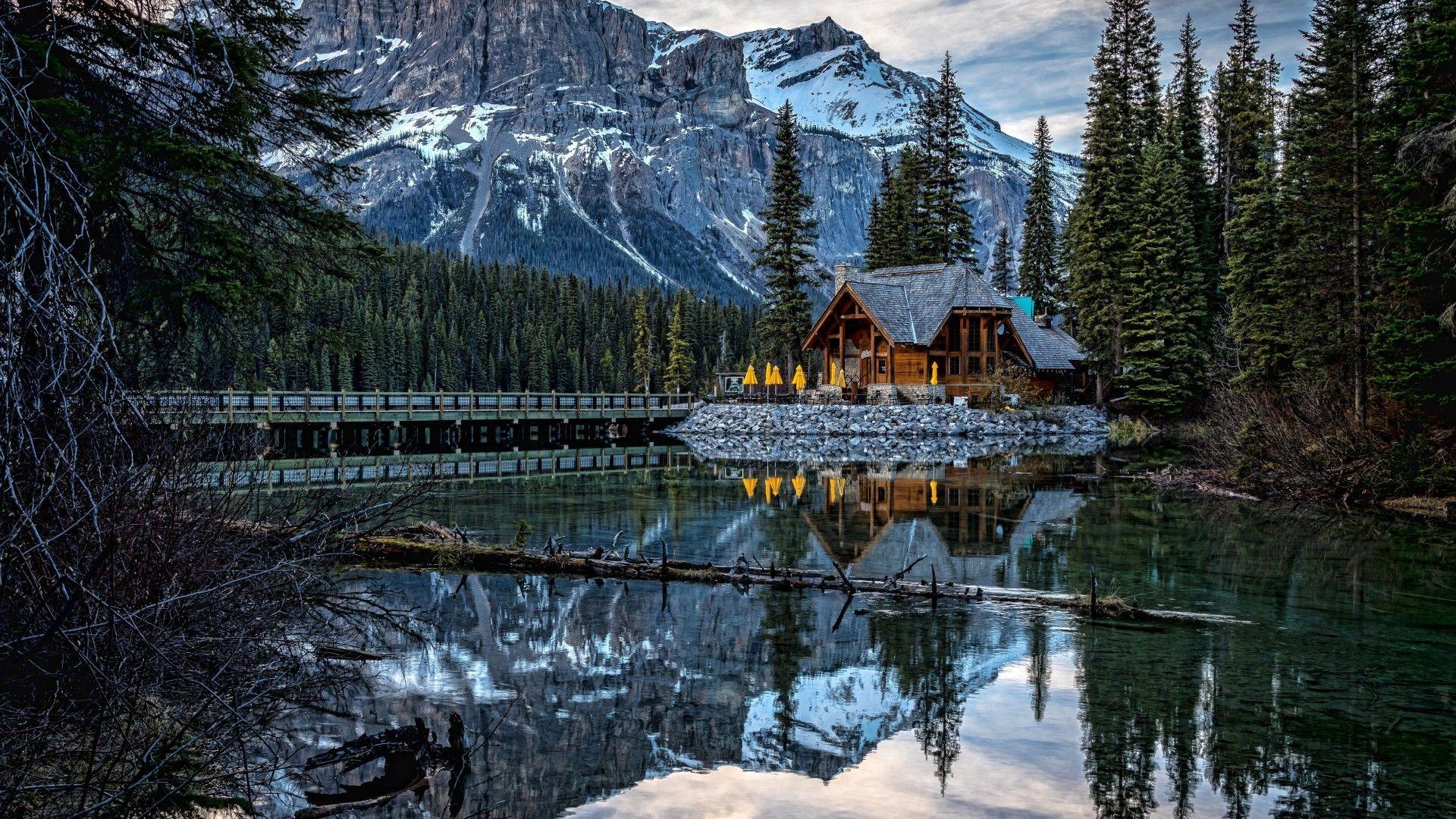 1920x1080 Download 1920x1080 Canada, Yoho National Park, Lake, Reflection, Scenic, Trees Wallpaper for Widescreen