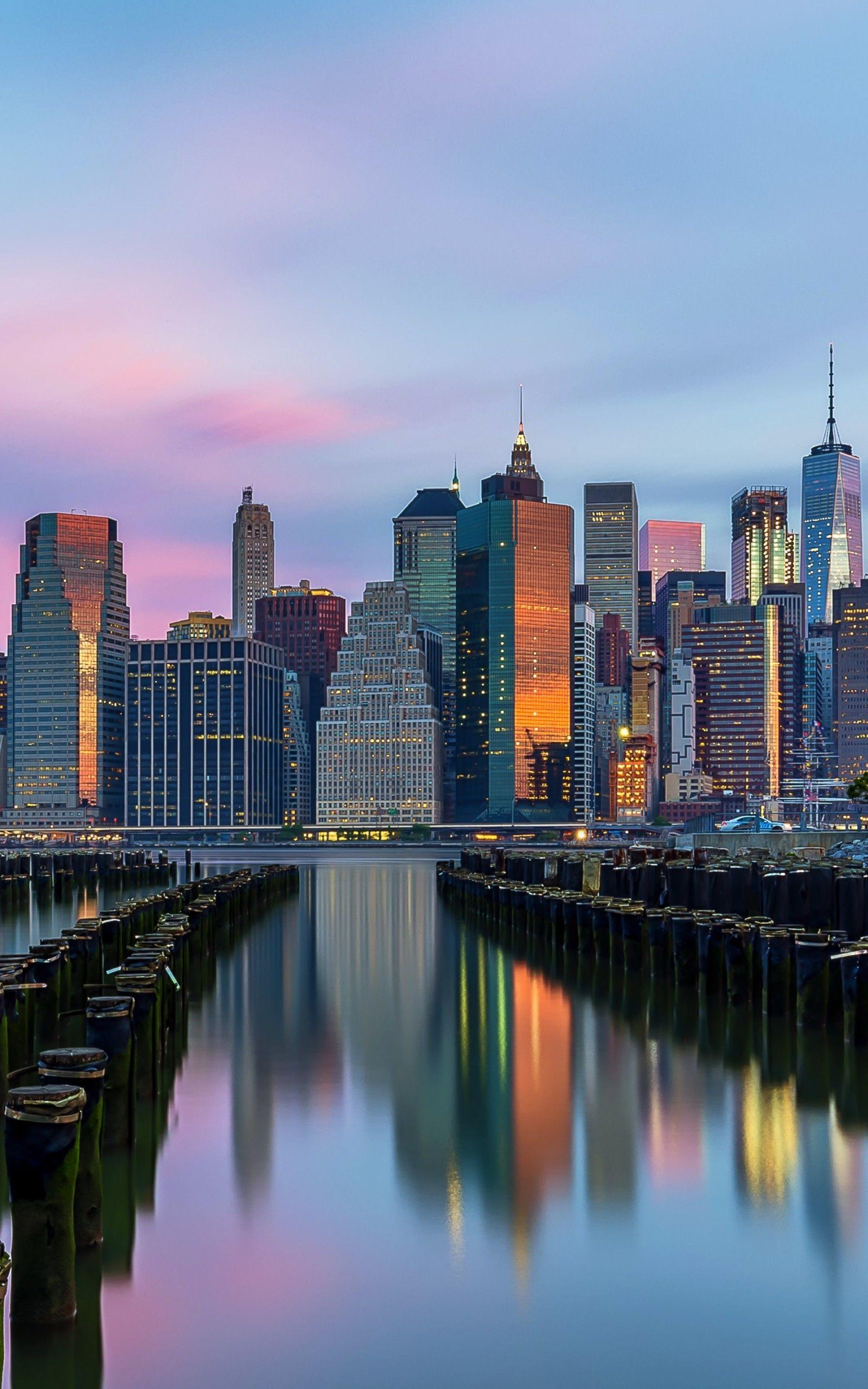 1600x2560 Download 1600x2560 Brooklyn, Skyscrapers, New York City, Sunrise, Morning, Architecture, United States Wallpaper for Google Nexus 10