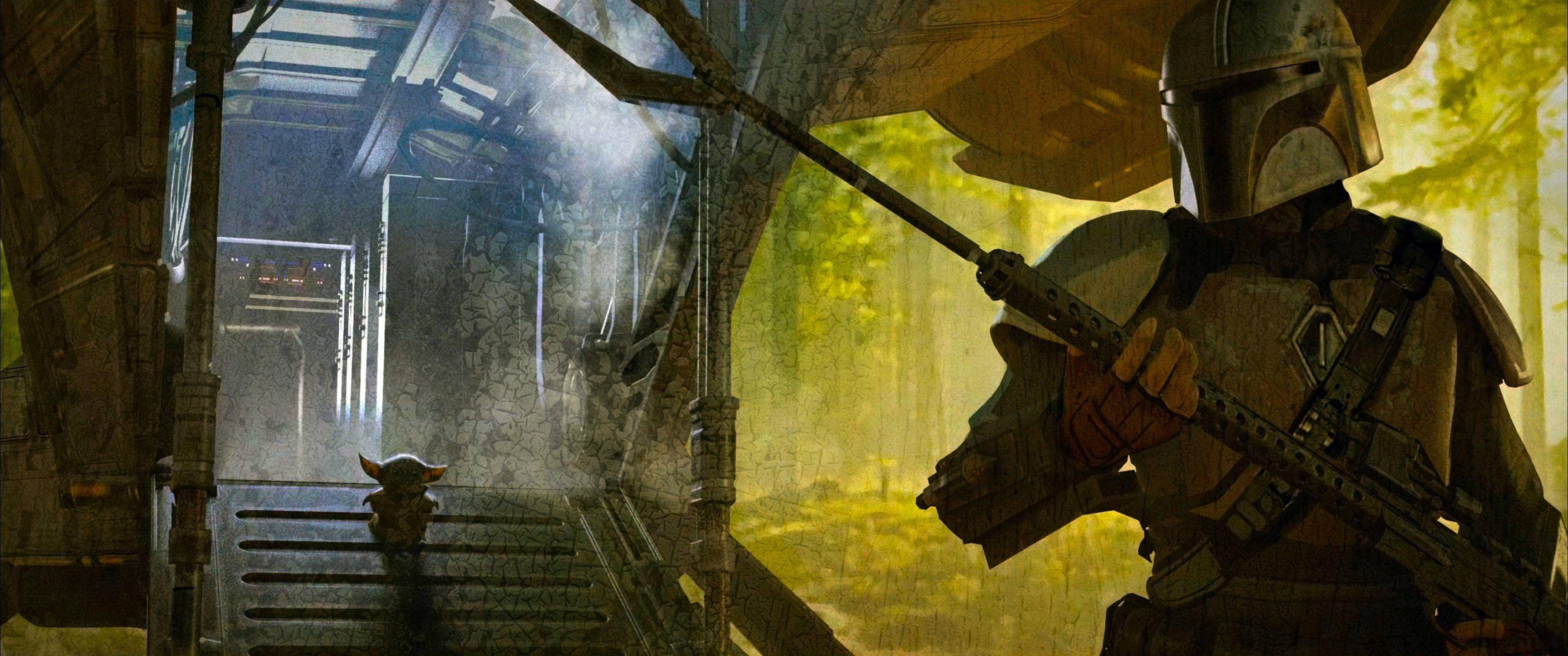 3440x1440 The Mandalorian Episode 4 End Credit Wallpaper (3440x1440)