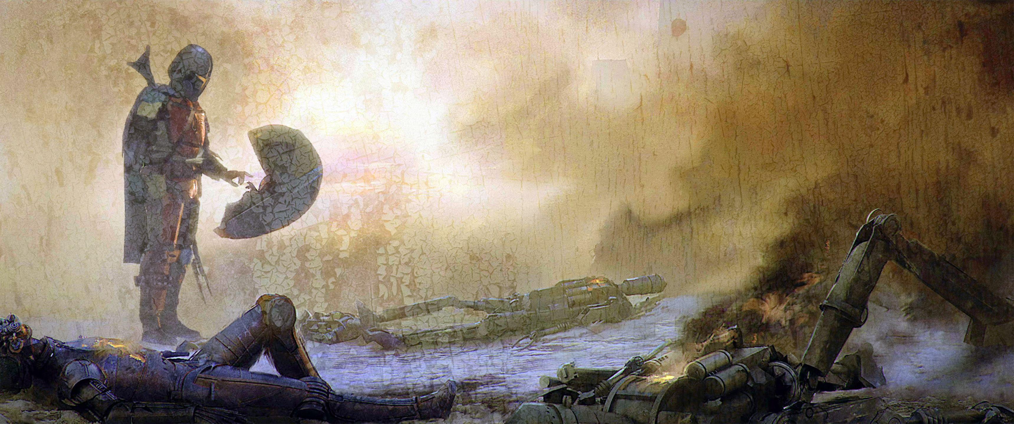 3440x1440 The Mandalorian Episode 8 End Credit Wallpaper (3440x1440) (Full collection in comments)