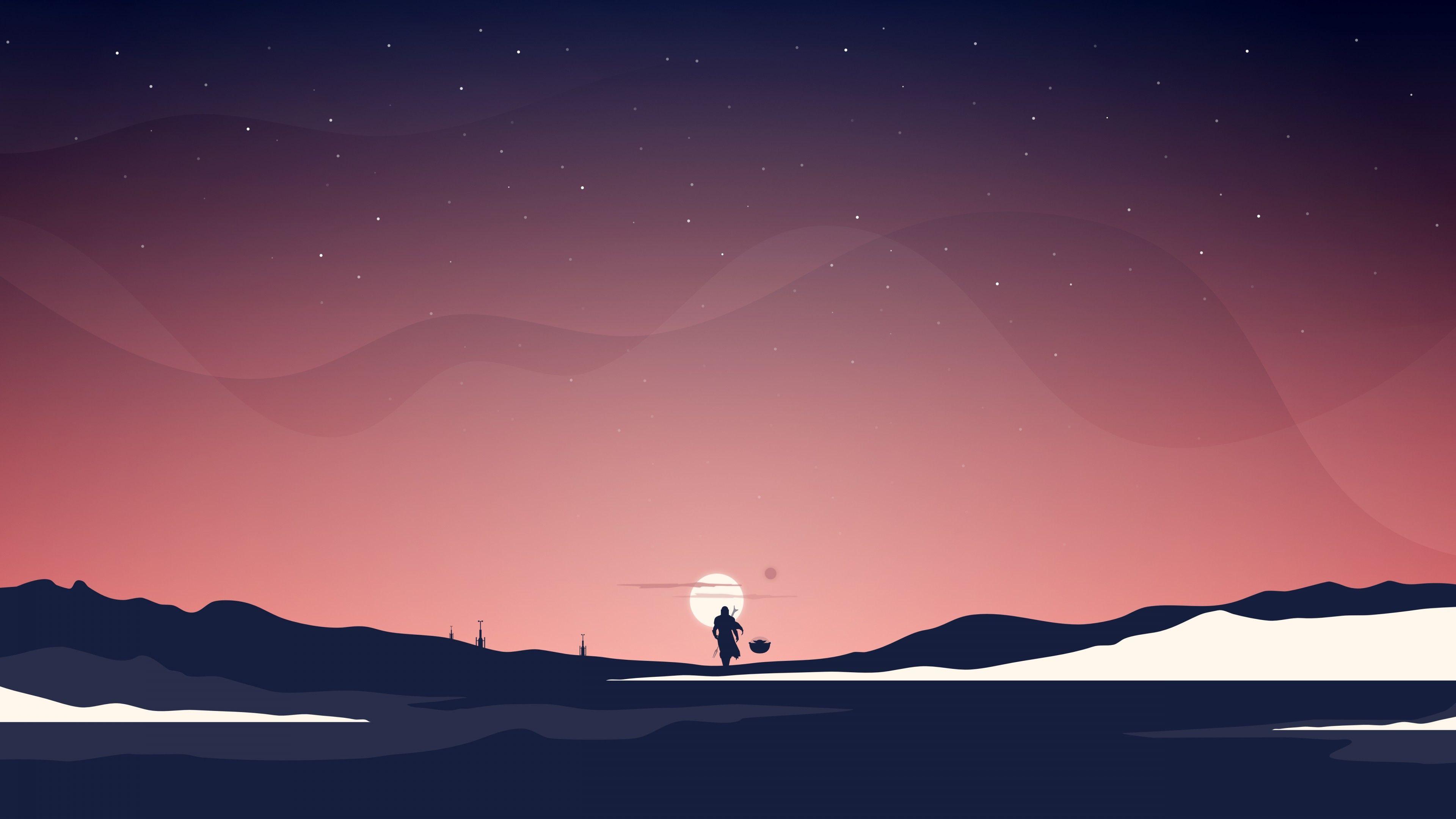 3840x2160 Wallpaper The Mandalorian, Minimal art, 4K, 5K, TV Series,. Wallpaper for iPhone, Android, Mobile and Desktop