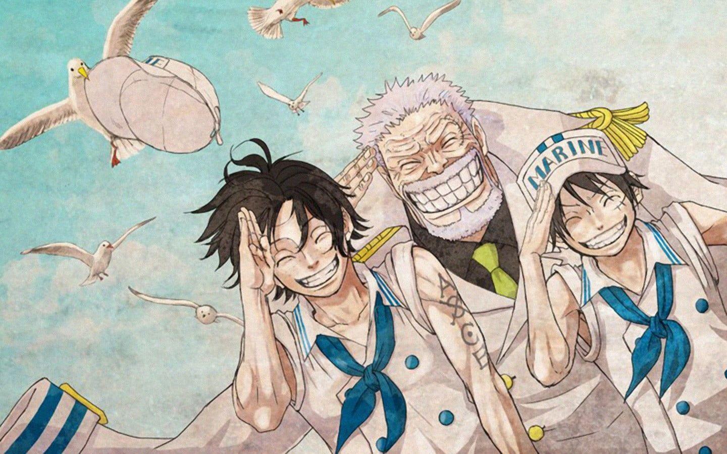 1440x900 One Piece anime wallpaper #anime Monkey D. Luffy One Piece #marines Portgas D. Ace #seagulls Monkey D. Garp. One piece anime, Ace and luffy, One piece image