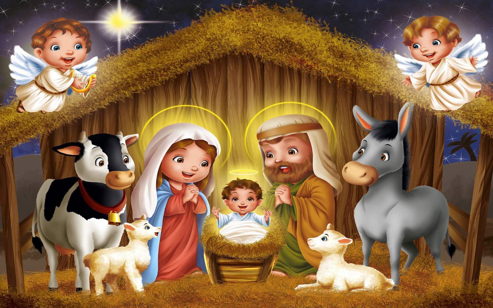 1680x1050 Free Christmas Nativity Scene computer desktop wallpaper