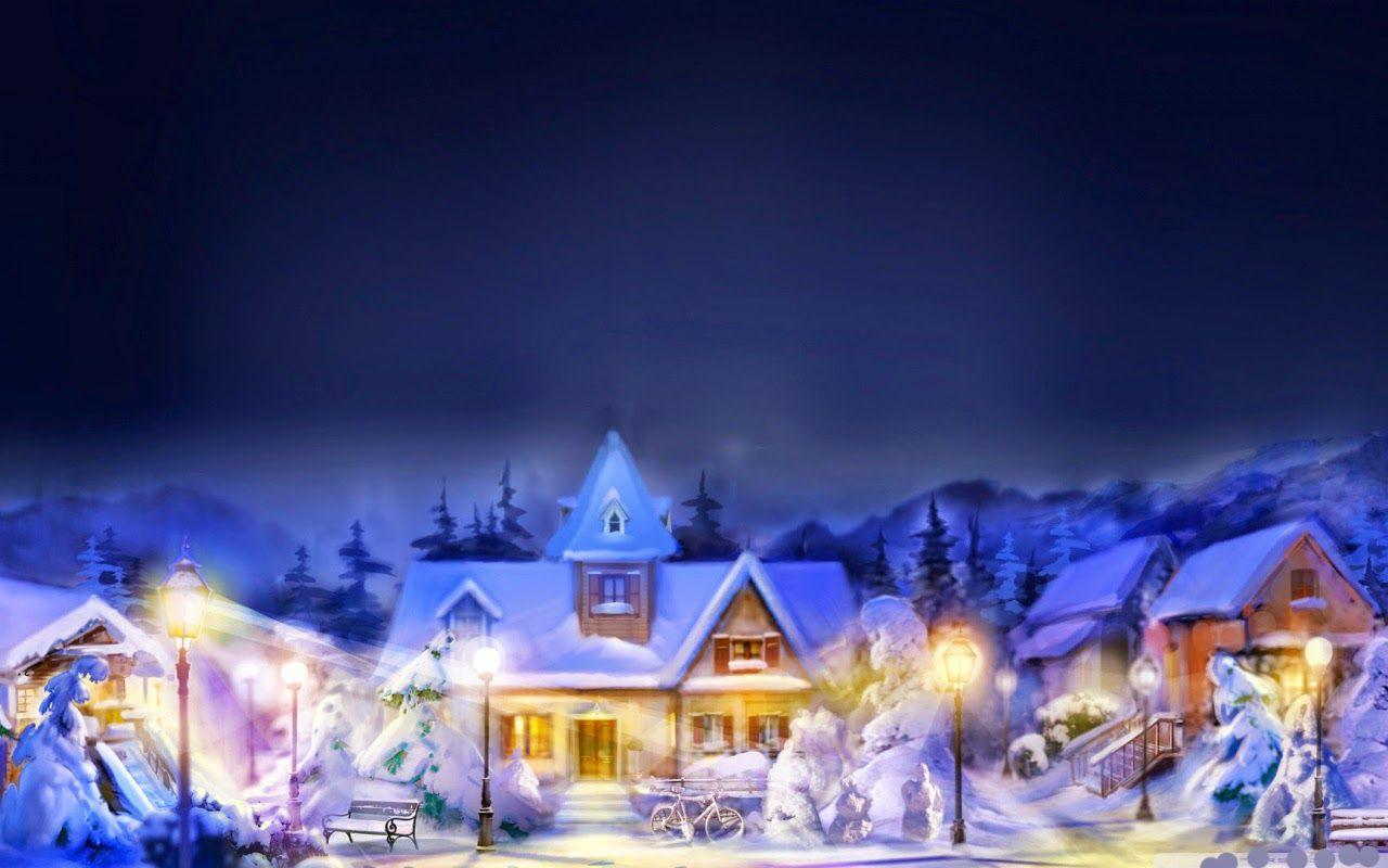1280x800 Hd Quality Christmas Scene HD Wallpaper