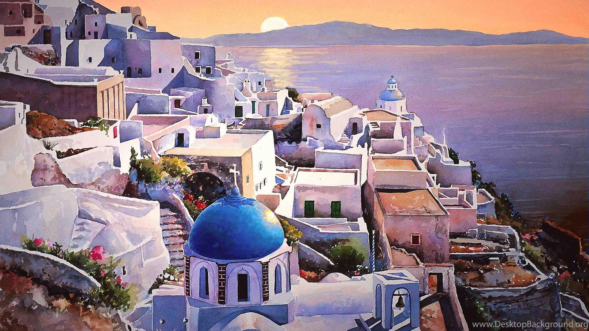 1920x1080 Santorini Wallpaper Santorini Greece HD Wallpaper Desktop Background