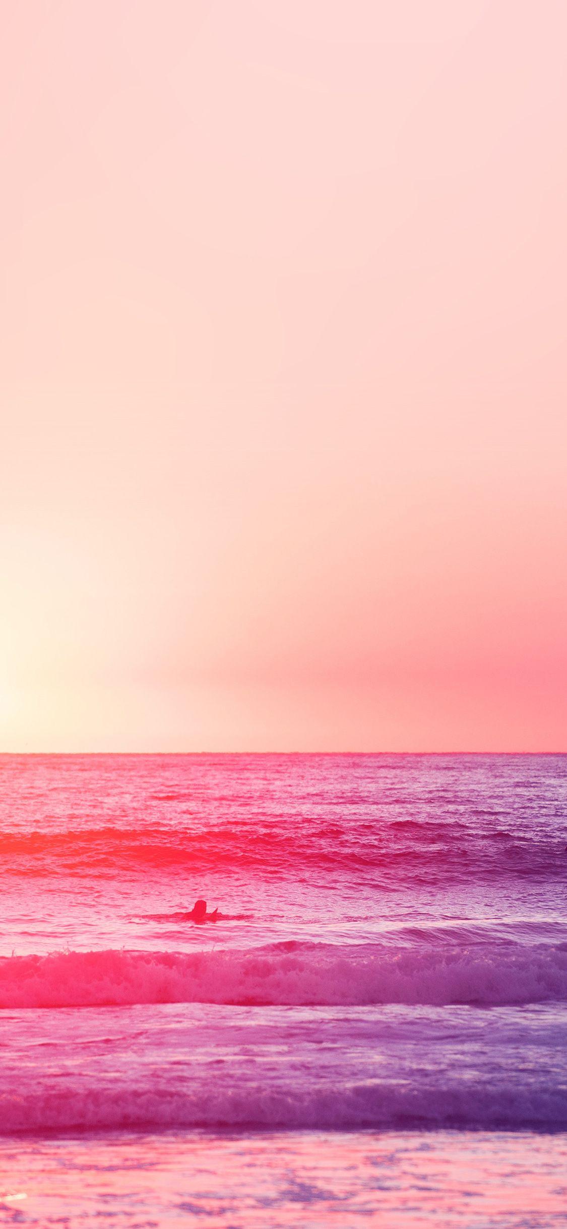 1125x2436 Happy Beach Sea Holiday Nature Fun City Pink Wallpaper