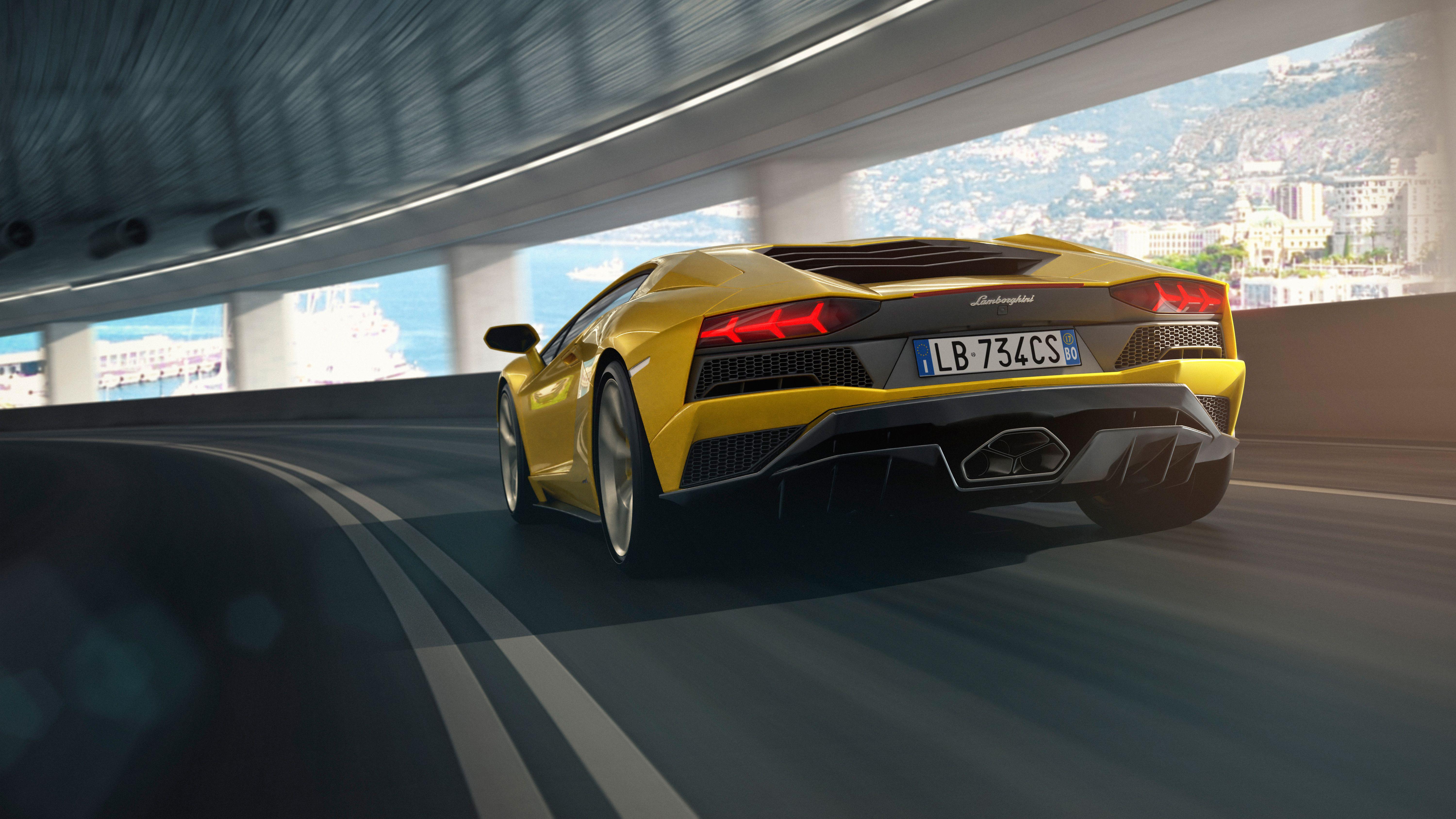 6000x3375 Lamborghini Aventador S 4K Rearview Wallpaper. HD Car Wallpaper