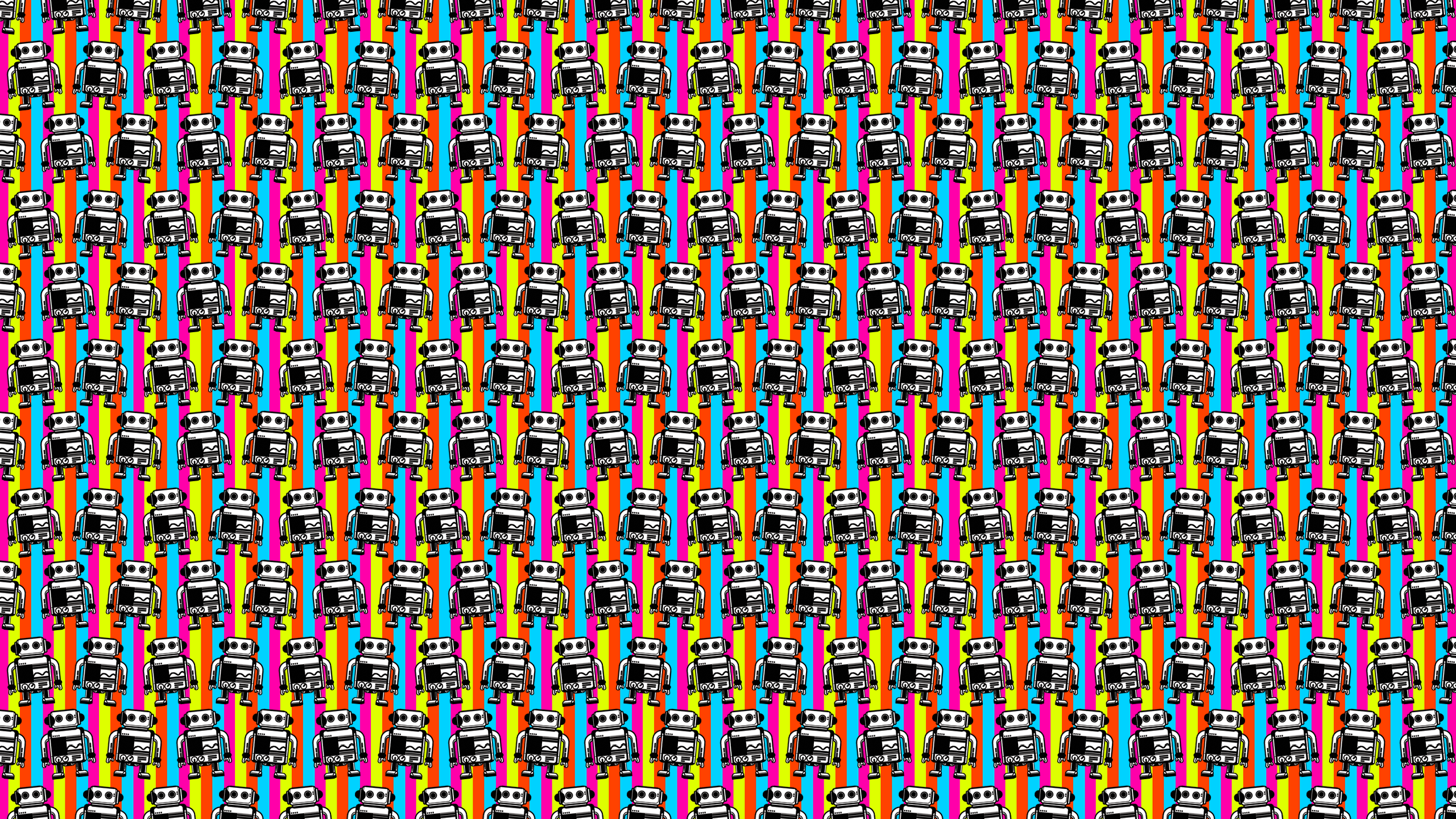 2560x1440 Disco Robot Desktop Wallpaper