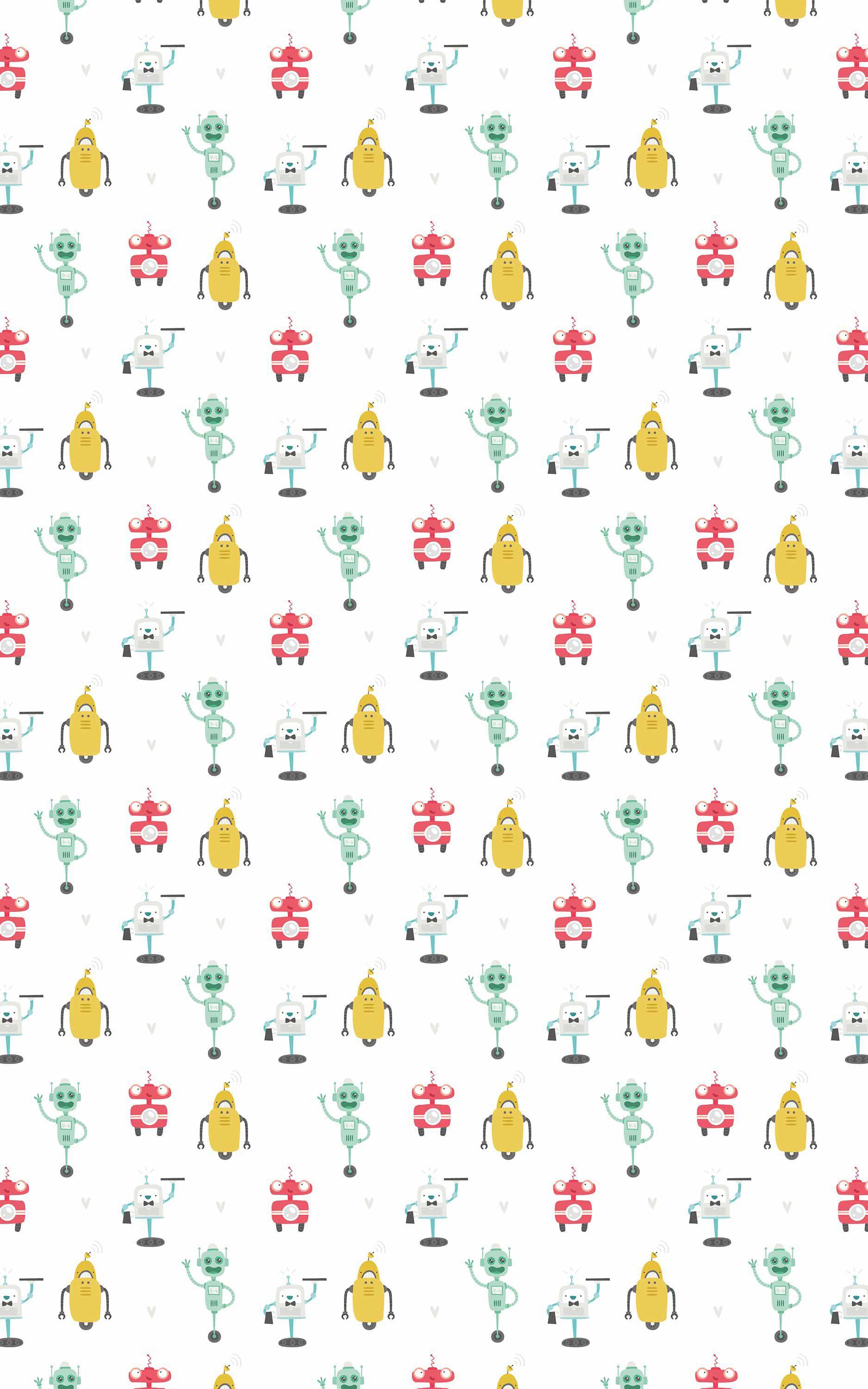 1875x3000 ROBOT FRIENDS coverings / wallpaper from GMM