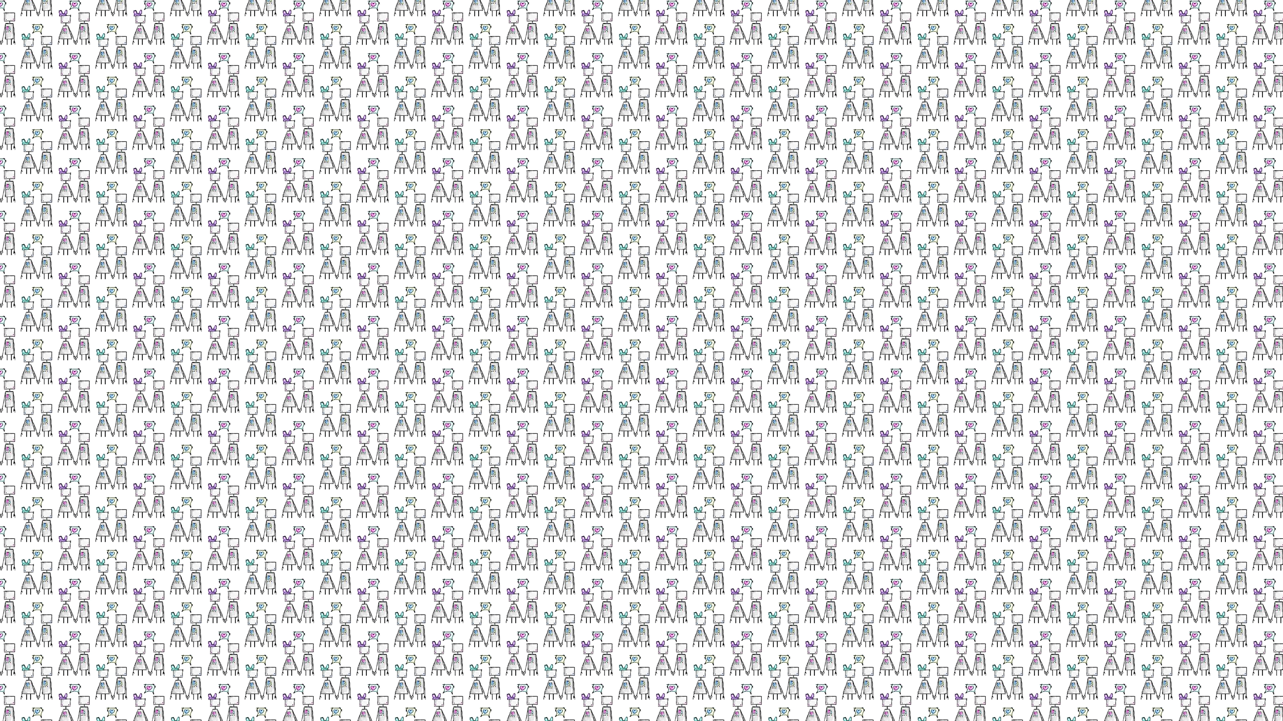 2560x1440 Robot Love Desktop Wallpaper