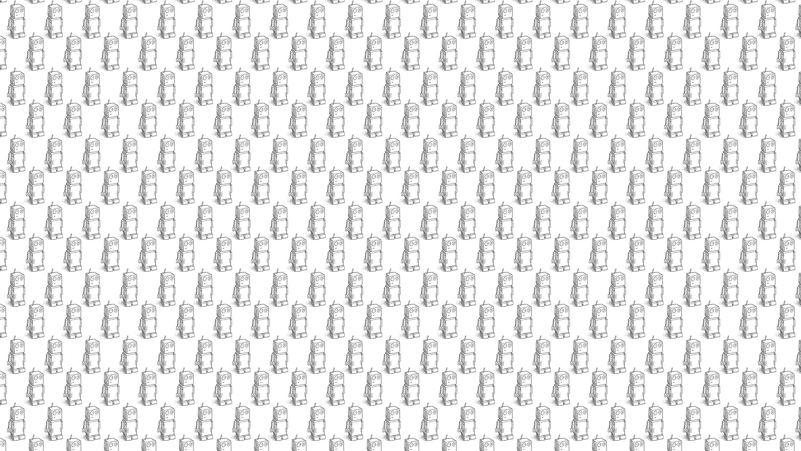 2560x1440 Sketch Robots Desktop Wallpaper