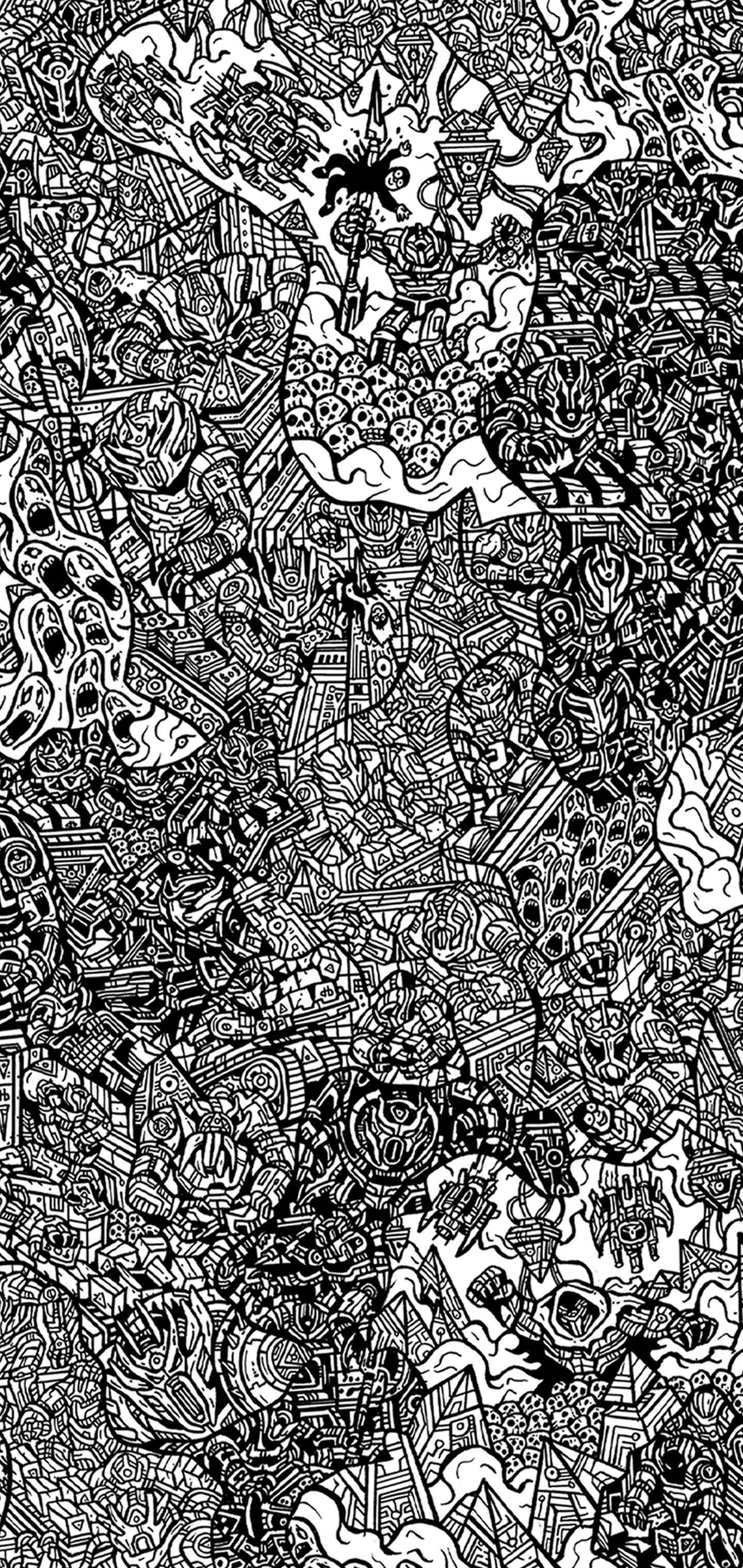 1440x3040 DBrand Robo Camo Wallpaper