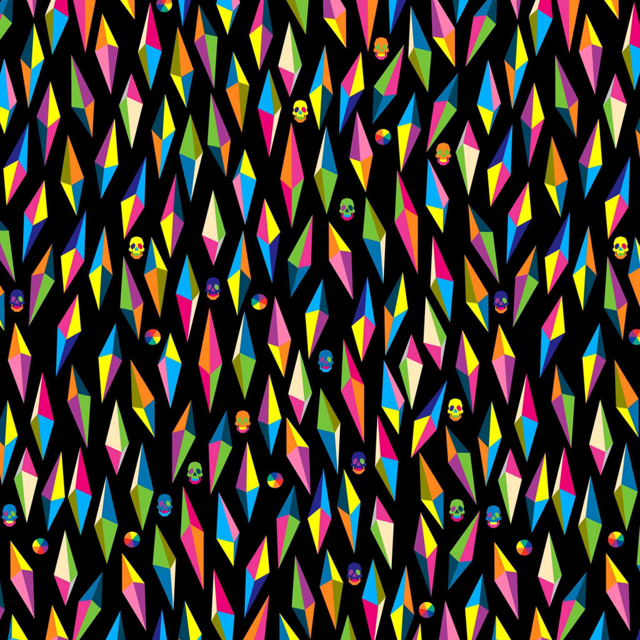 2048x2048 Background HD Multi Color Pop Art Effect Skulls Wallpaper For IPad 4. Wallpaper Project, Skull Wallpaper, Wallpaper
