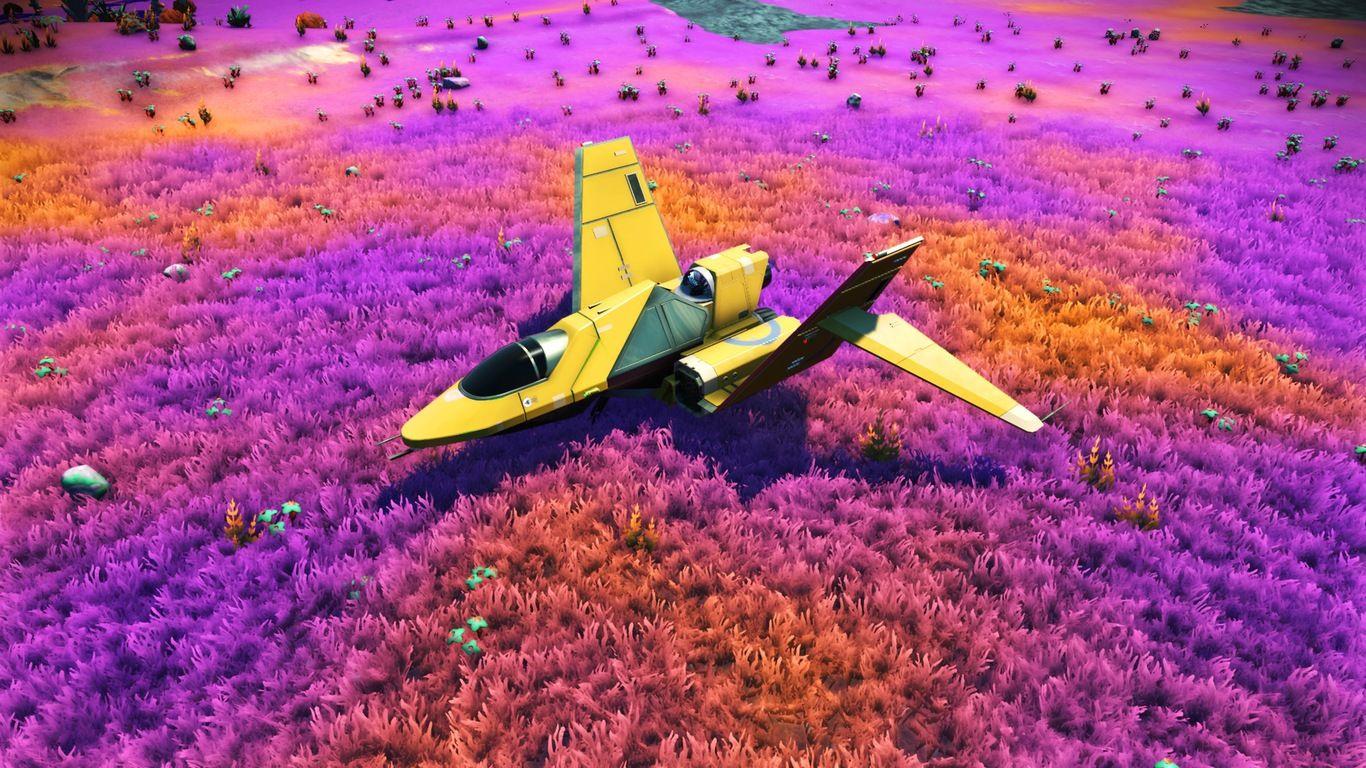 1366x768 No Mans Sky Game Plane Colorful Fields 4k 1366x768 Resolution HD 4k Wallpaper, Image, Background, Photo and Picture