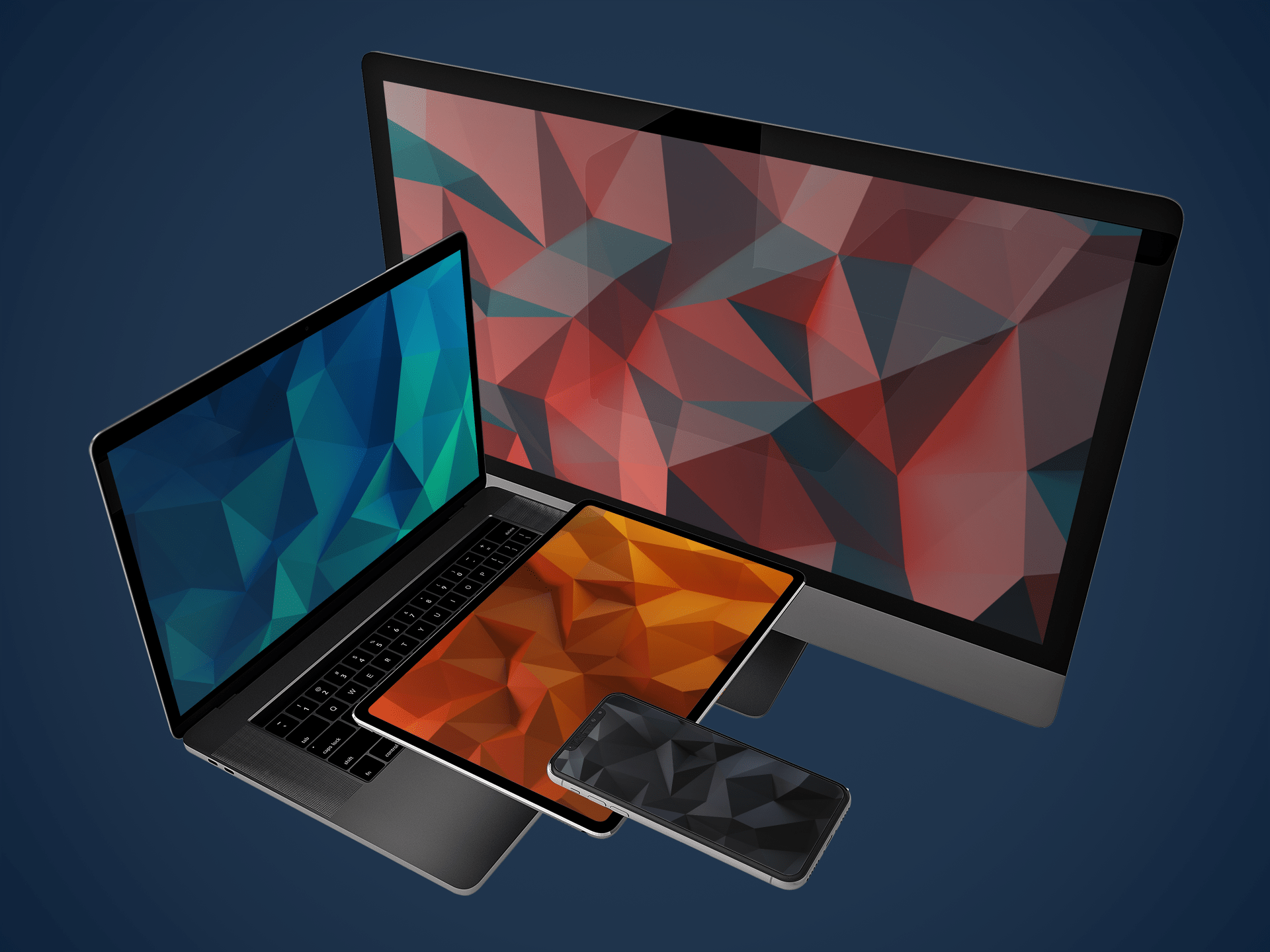 1920x1440 Polygon IPhone Wallpaper Multi Color Pack
