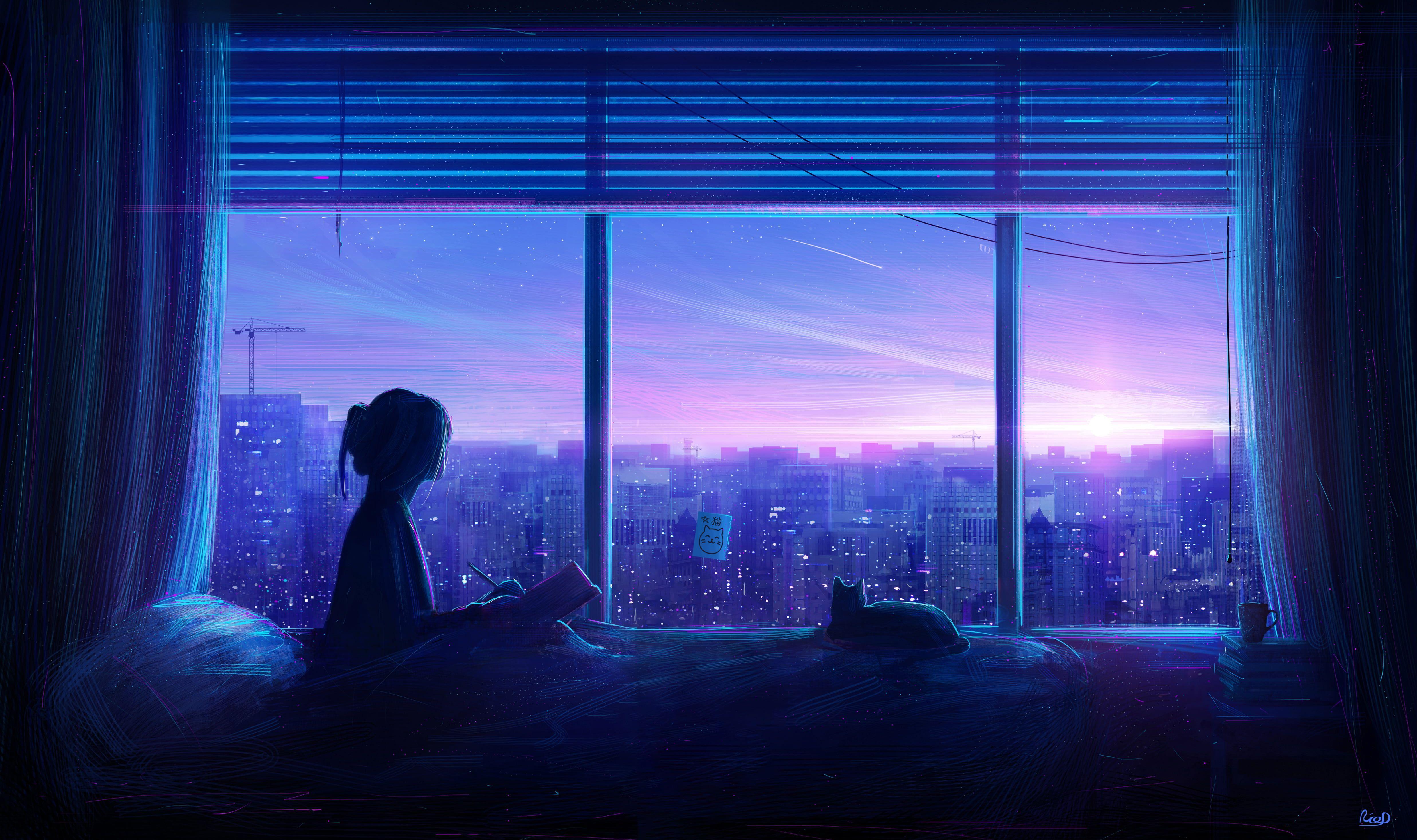 Blue Anime Aesthetic Desktop Wallpapers Top Free Blue Anime Aesthetic Desktop Backgrounds 