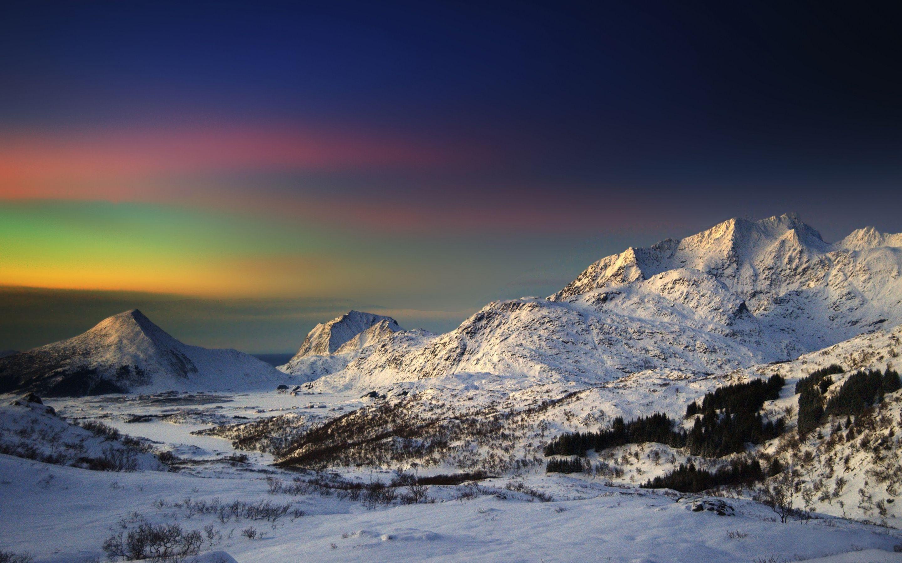 2880x1800 Winter Morning In The Mountains MacBook Air Wallpaper Download