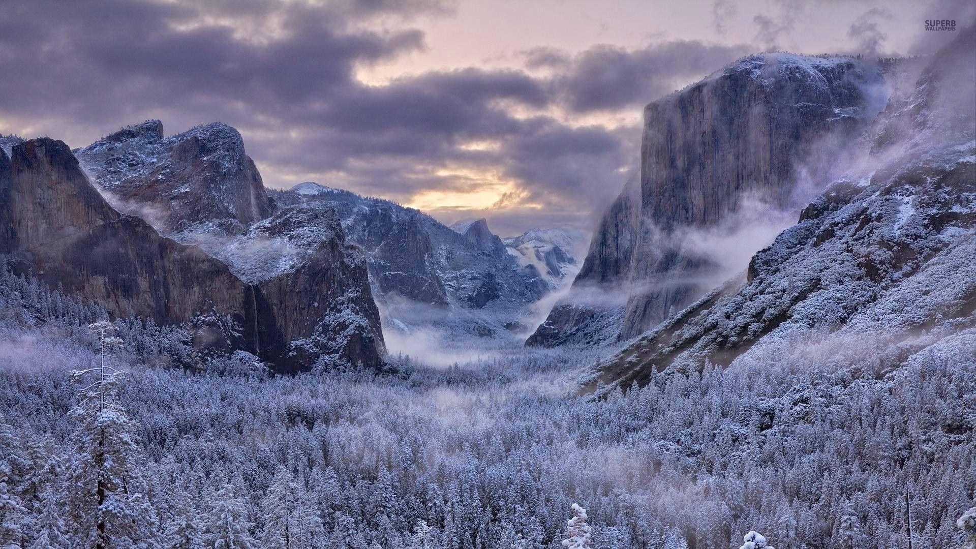 1920x1080 Frosty winter morning in the mountains wallpaper