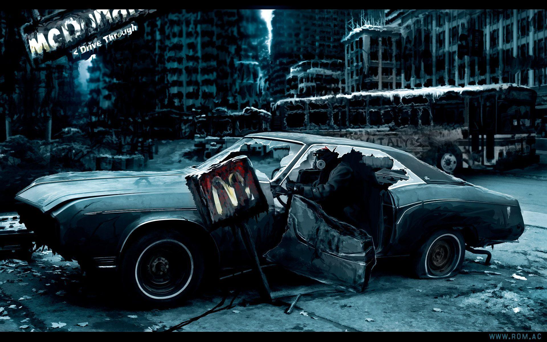 1920x1200 Post Apocalyptic Gas Masks Fantasy Art McDonalds Buick Riviera Apocalyptic Romantically Apocalyptic Vitaly S Alexi. Apocalyptic, Post Apocalyptic, The Secret Book