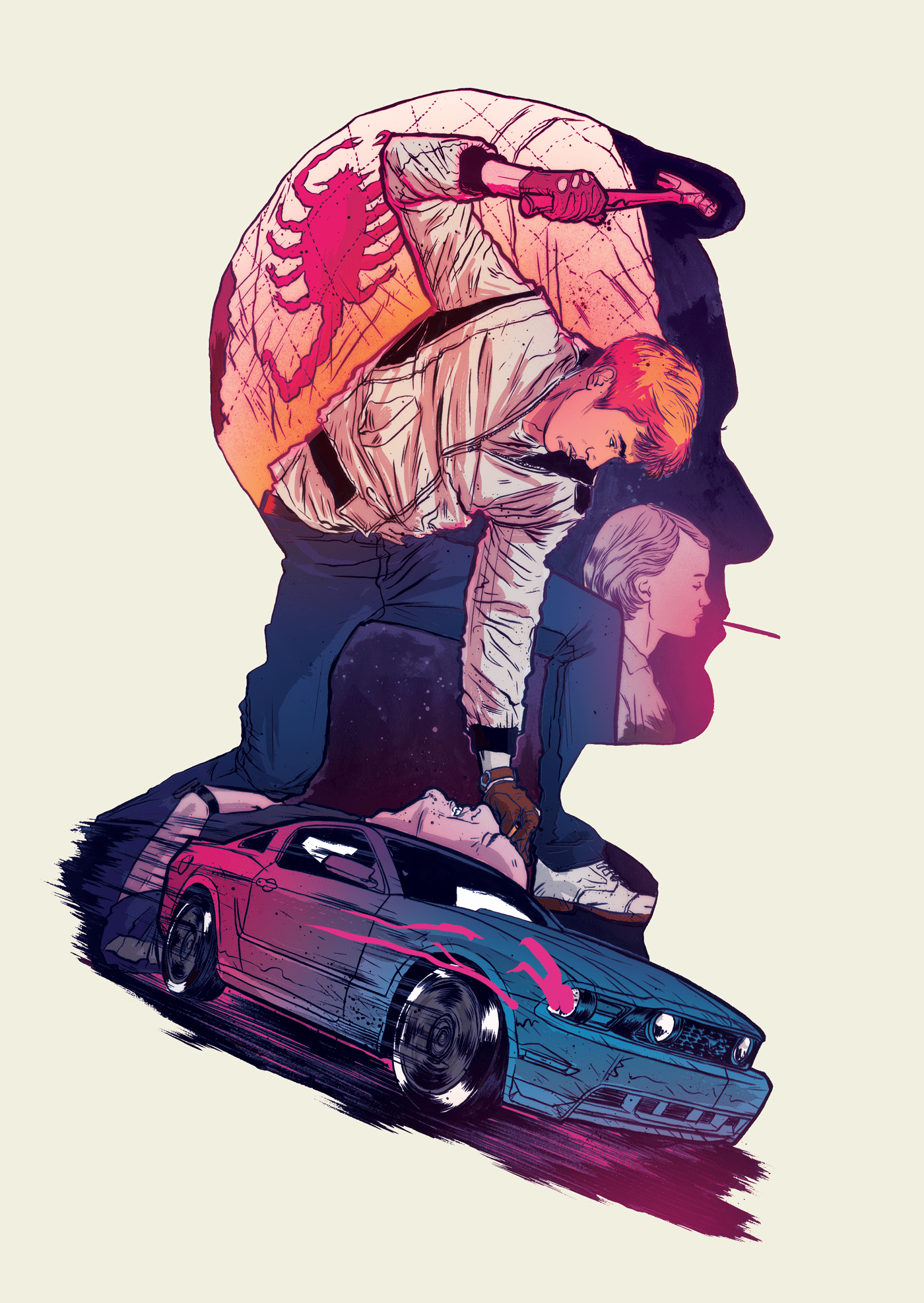 1400x1974 behance #poster #fanart #drive #movie #onDRIVE Movie poster (fanart). Drive movie poster, Movie artwork, Movie art