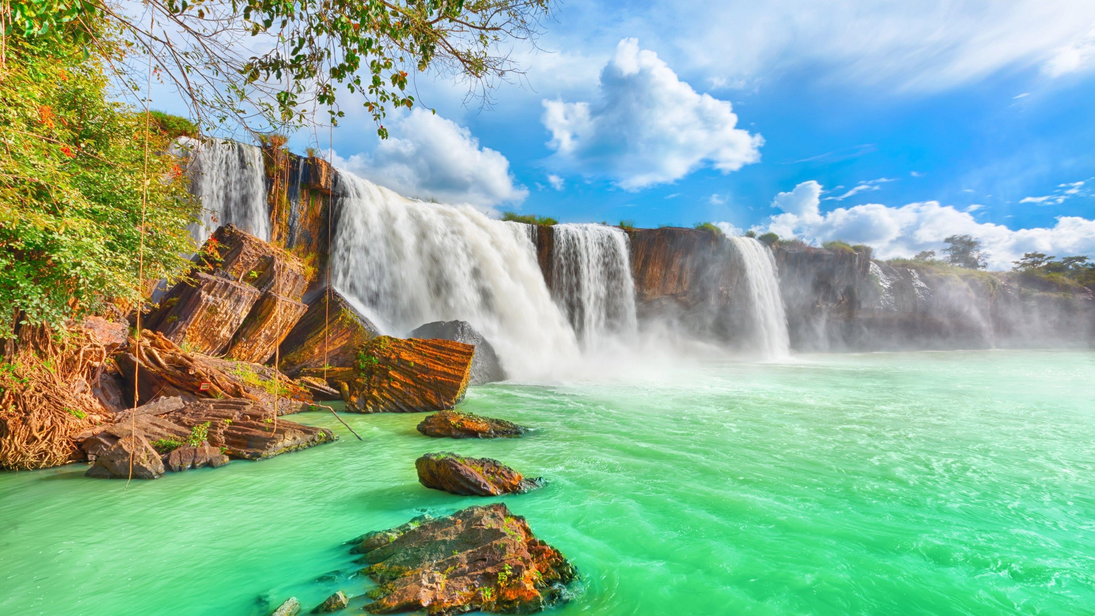 3840x2160 Wallpaper waterfall, 4k, HD wallpaper, Beautiful Dry Nur, Vietnam, Nature