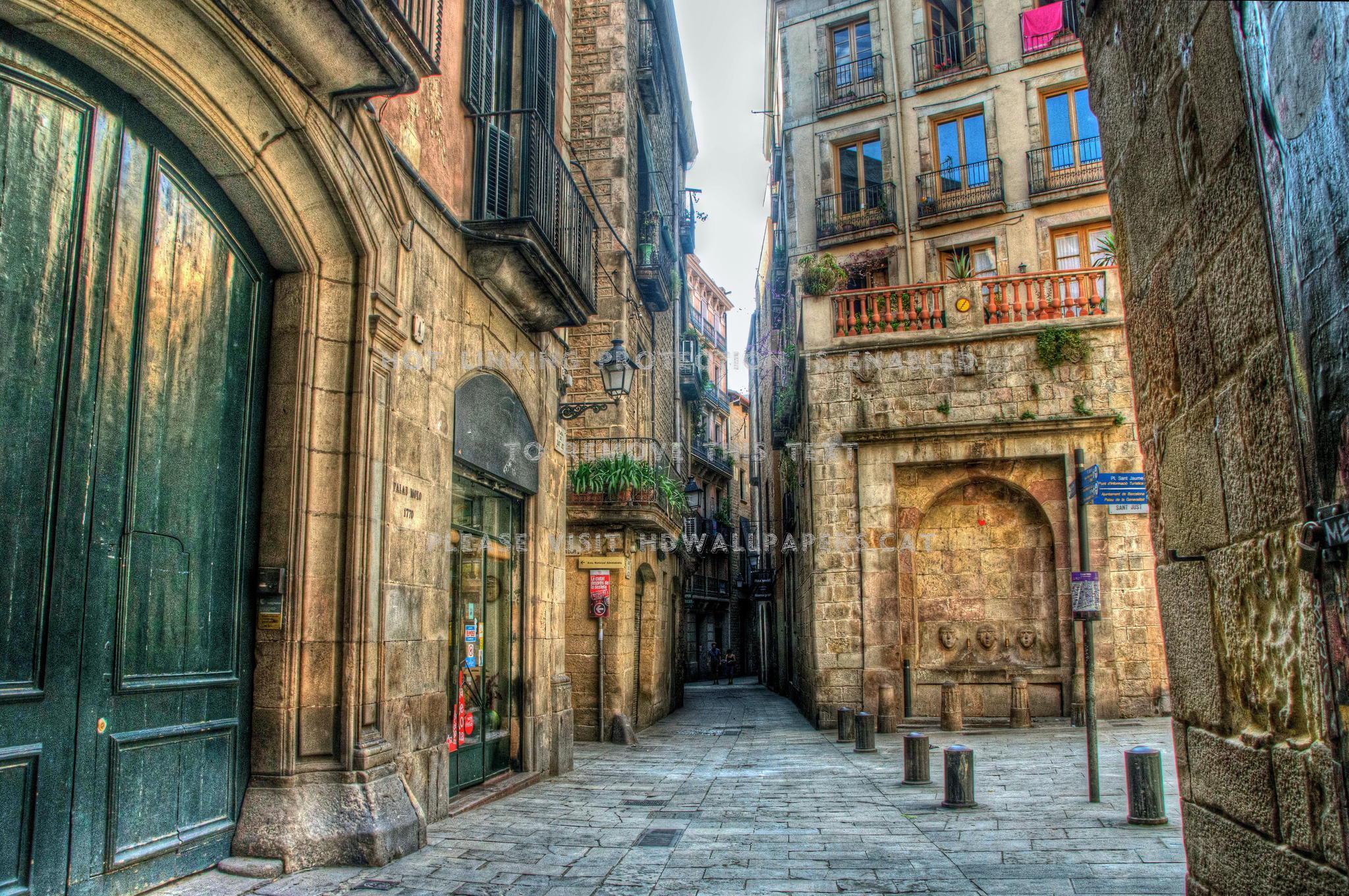2048x1360 barcelona (spain) city street cities