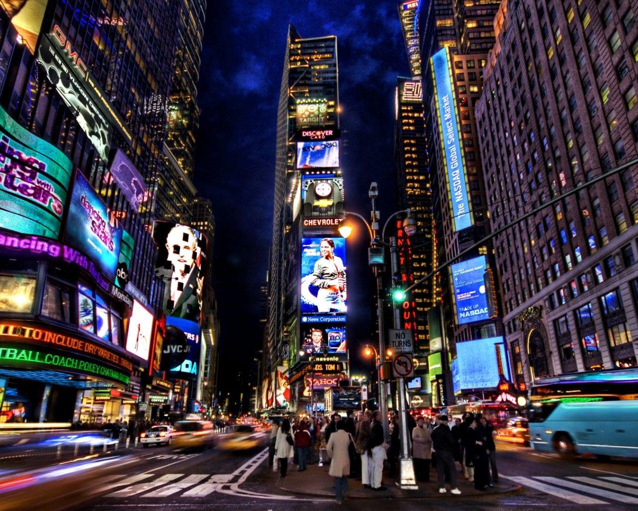 1280x1024 Free download New York City at night wallpaper HD Desktop Wallpaper [1920x1080] for your Desktop, Mobile & Tablet. Explore New York at Night Wallpaper. City Night Wallpaper HD, New