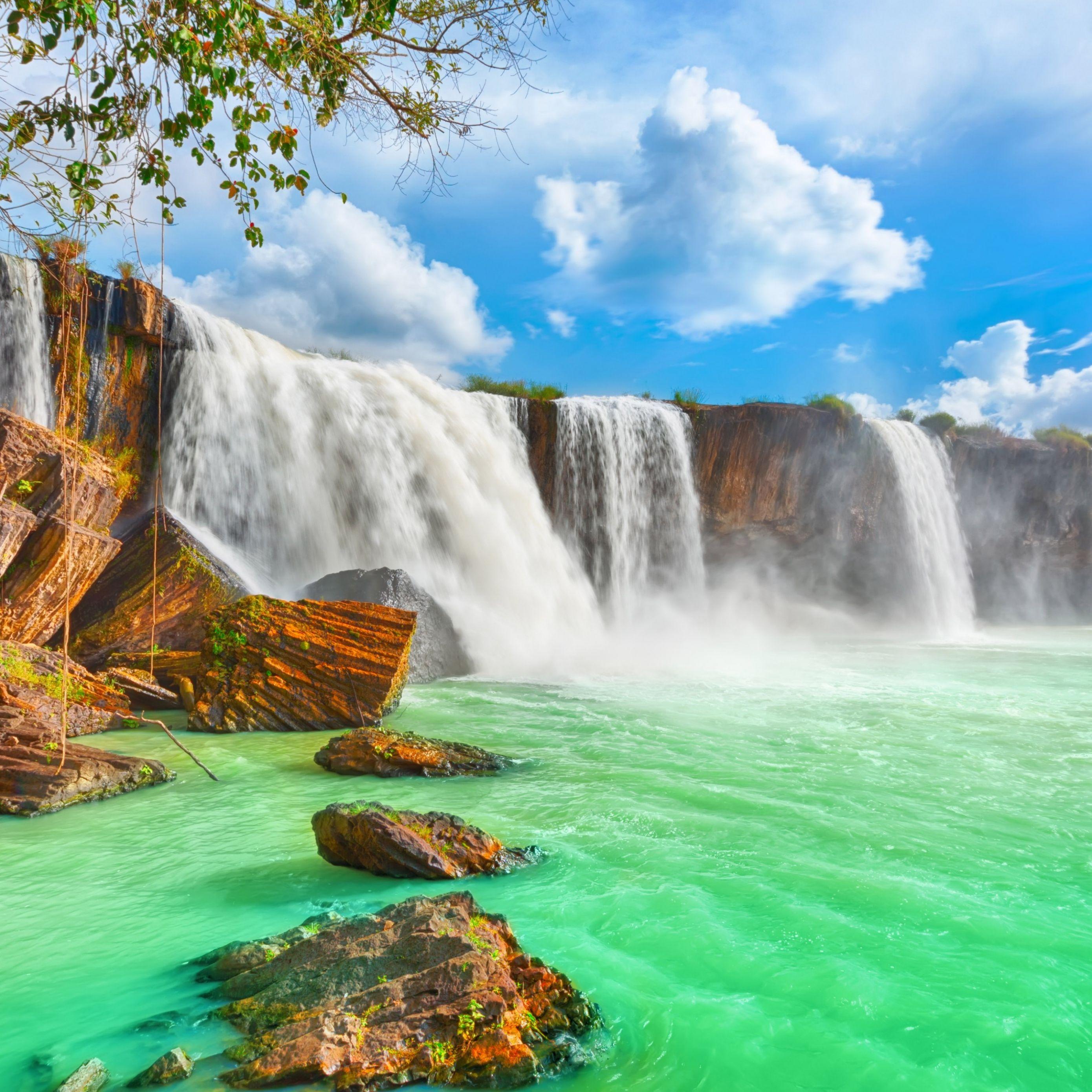 2780x2780 Download waterfall, 4k, HD wallpaper, Beautiful Dry Nur, Vietnam Apple iPad Air wallpaper 2780x2780