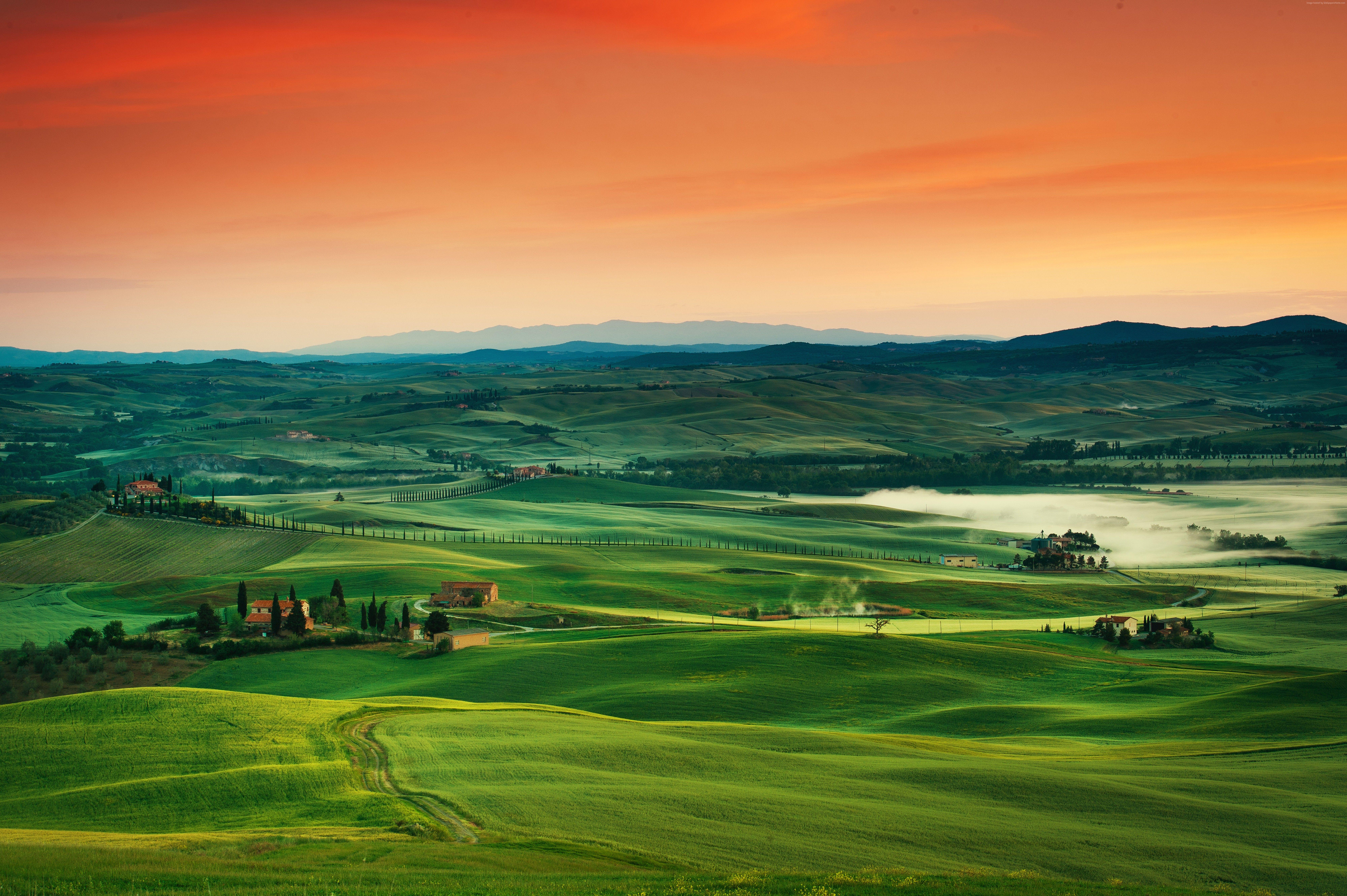 8000x5323 #Italy, #Tuscany, #landscape, k, #sunset, #village, k wallpaper, #grass, #field, #sky, k. Mocah.org HD Desktop Wallpaper