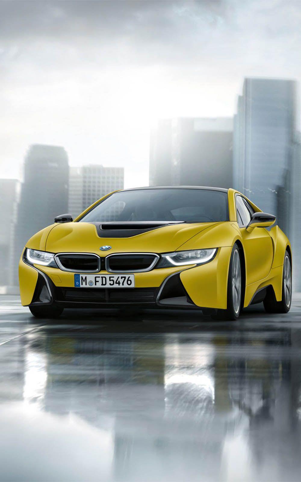 1000x1600 BMW i8 Frozen Yellow Edition Free HD Mobile Wallpaper