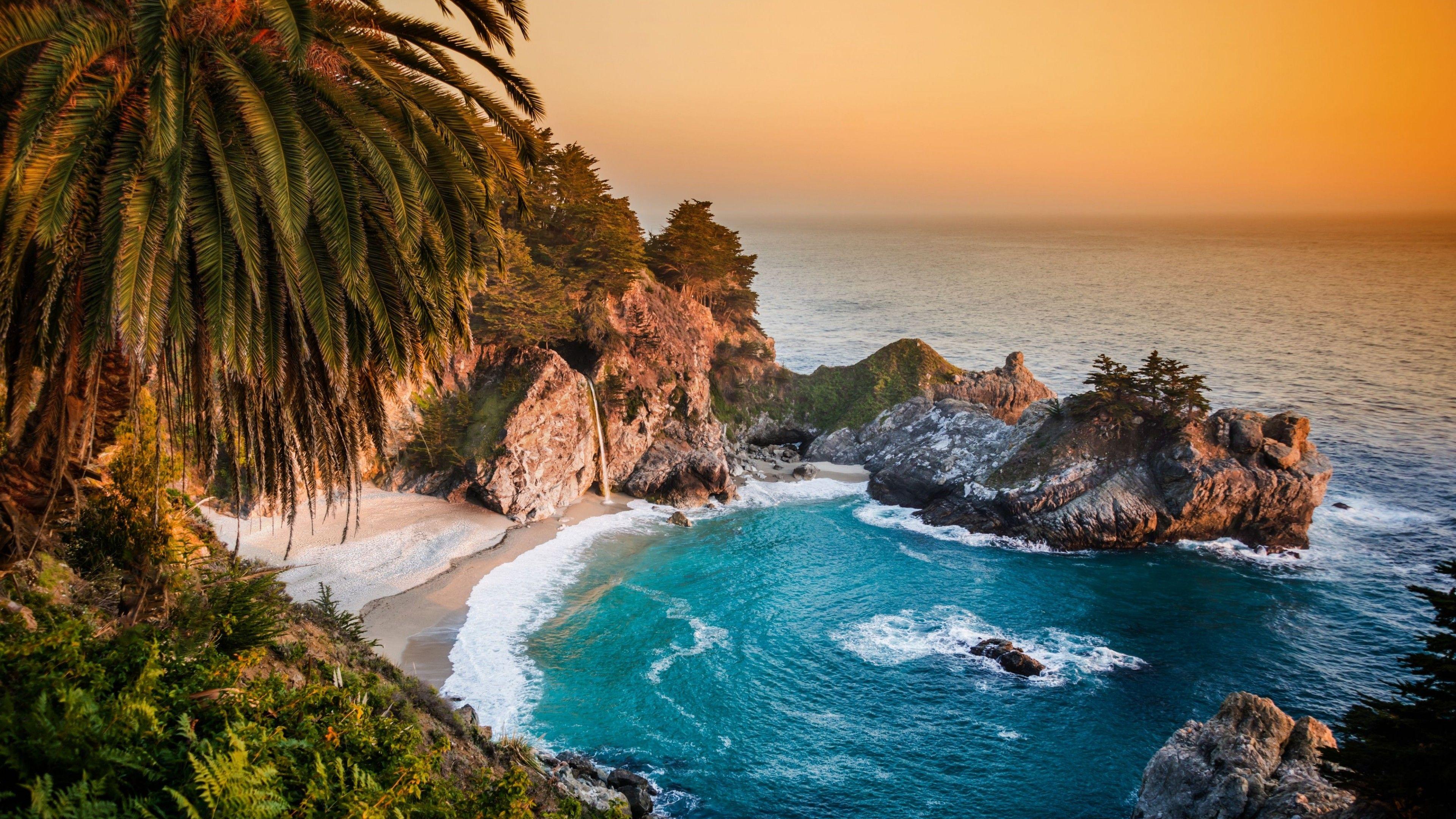 3840x2160 Pacific Ocean in California Wallpaper 4k Ultra HD