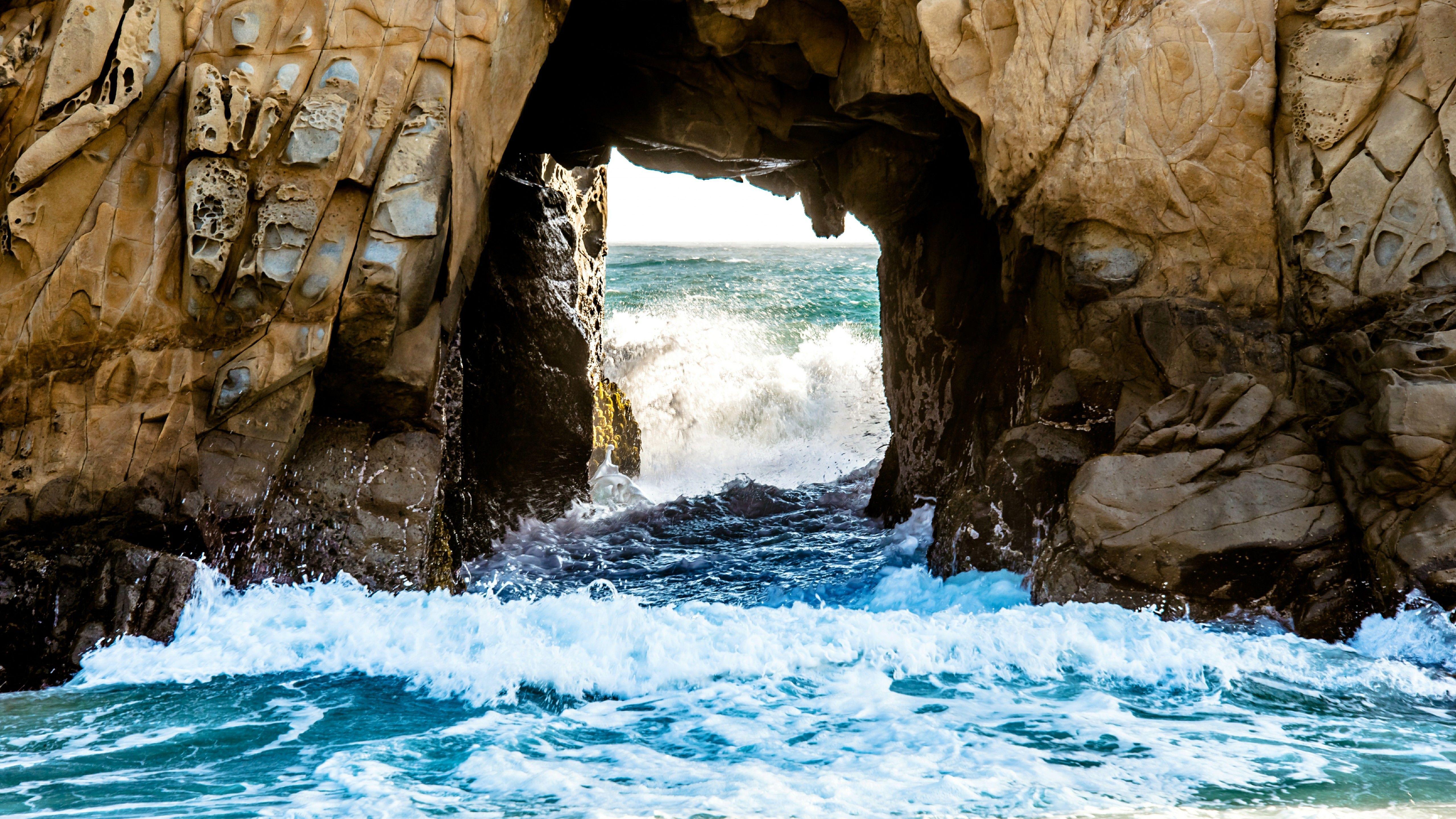 5120x2880 Window Rock 5k 4k wallpaper 8k Pfeiffer Beach California USA travel tourism. Window rock, The great outdoors, Fine art landscape