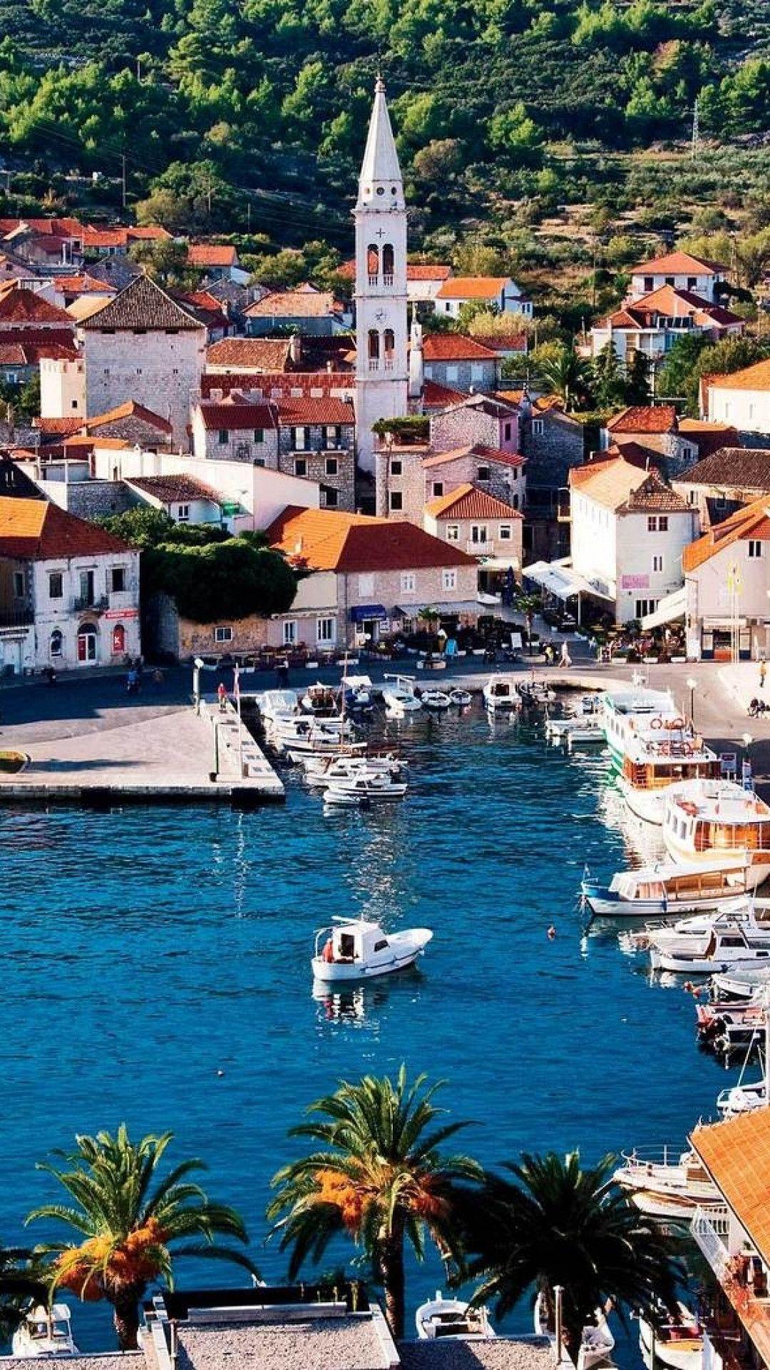 1080x1920 Preview Wallpaper Croatia, Hvar, Pier, Promenade, Jadran