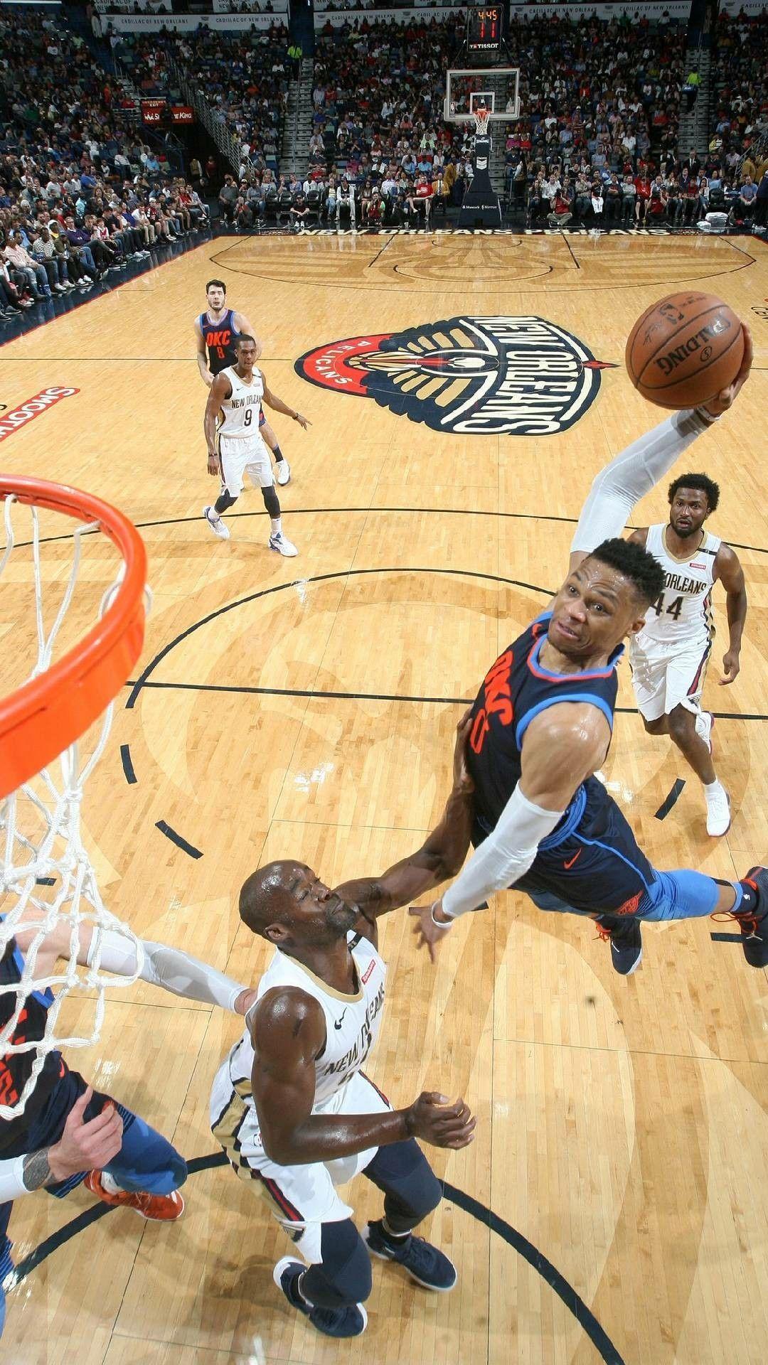 1080x1920 OKC Russell Westbrook dunking wallpaper. Westbrook wallpaper, Basketball wallpaper, Russell westbrook