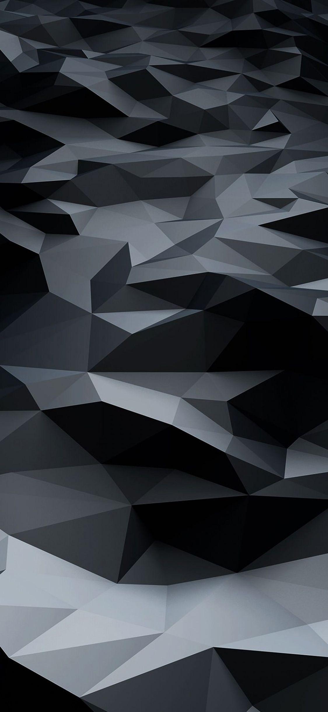 1125x2436 Low Poly Art Dark Pattern