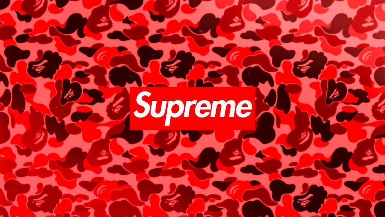1280x720 Red Supreme Wallpaper Camo