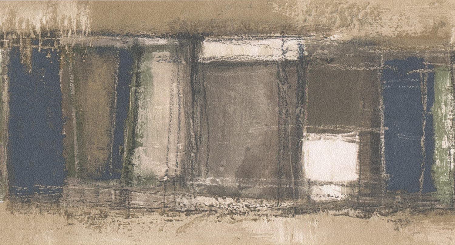 1500x809 White Beige Green Blue Abstract Wallpaper Border Paint by Design, Roll 15' x 4.25'': Amazon.co.uk: DIY & Tools
