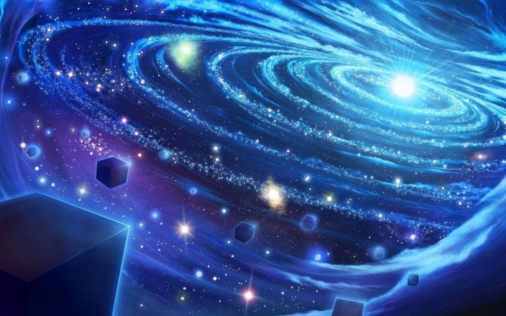 1680x1050 Galaxy Aesthetics Blue Wallpaper