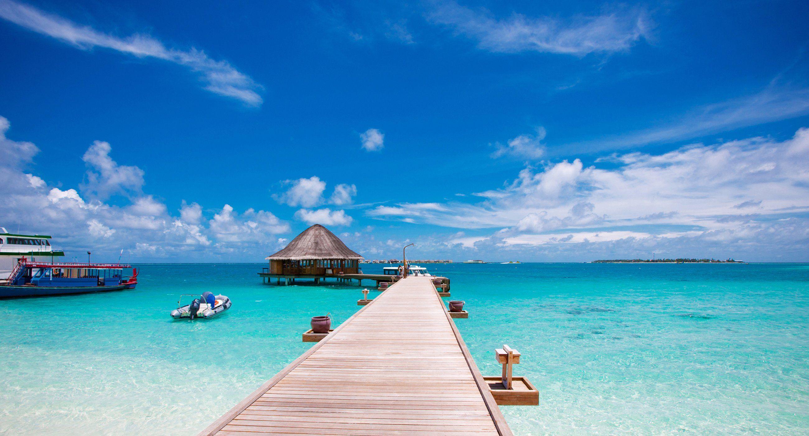 2600x1402 Holiday pier vacation summer beach sea wallpaperx1402
